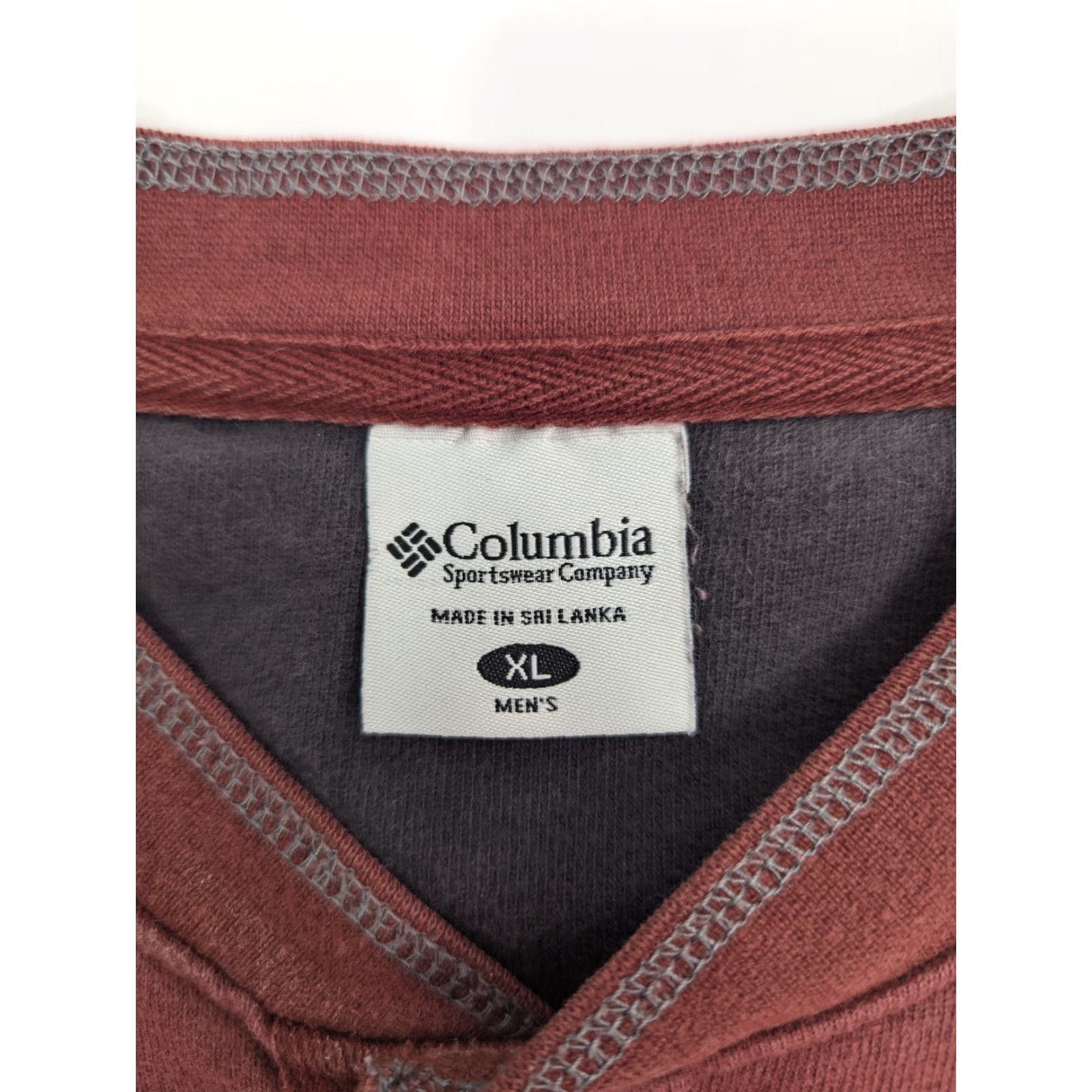 Vintage Columbia Sweatshirt Men XL Red-Brown Crew Neck Pullover Knit Long Sleeve Logo Classic All Seasons Autumn Winter Spring Summer Sportswear Men Size US XL / EU 56 / 4 - 7 Thumbnail