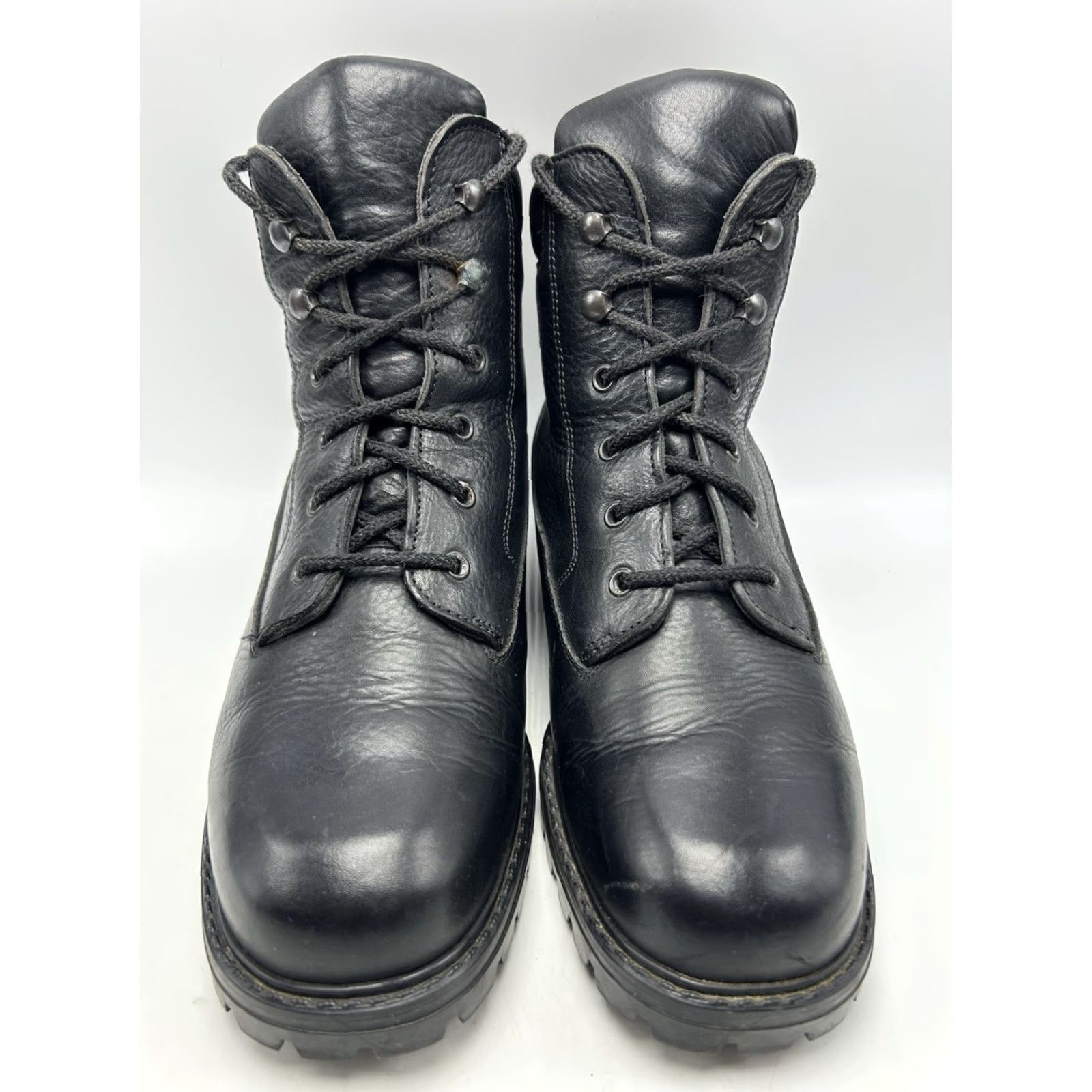 Vintage L.L.Bean Combat Boots Womens 11 M Black Leather Lug Sole Lace Up Boots 90510 White? Size US 11 / IT 41 - 4 Thumbnail