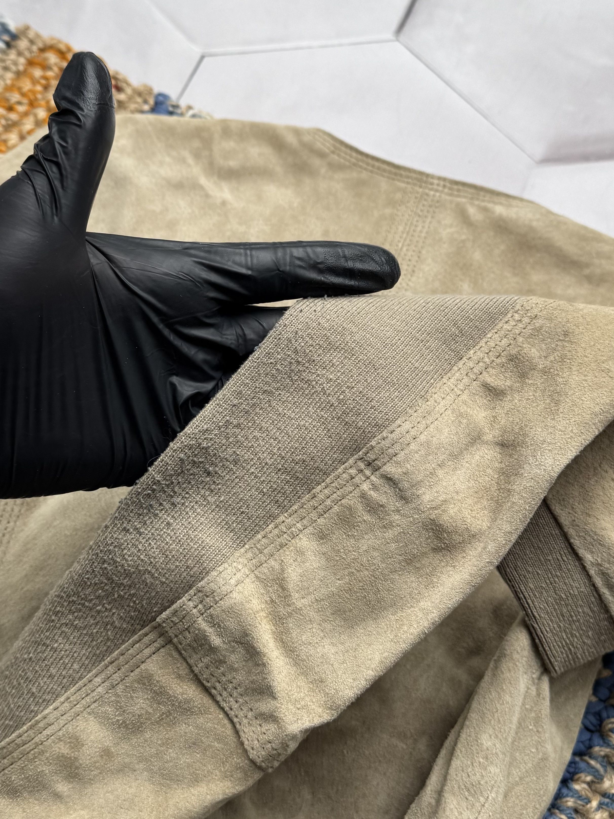 Vintage Vintage Beige Leather Jacket Cropped Zip Up Y2K Style (E4) Size XS / US 0-2 / IT 36-38 - 8 Thumbnail