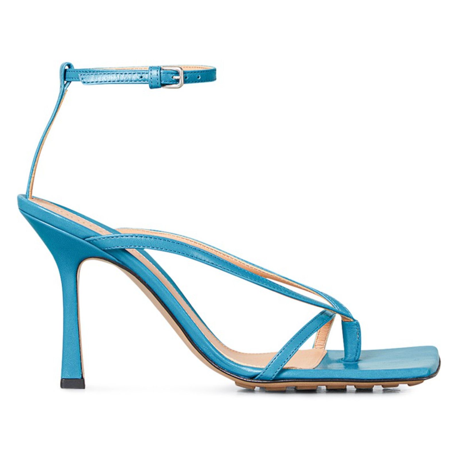Bottega Veneta Stretch Square Toe Blue Ankle Strap Sandal Heel Pump 36.5 Size US 6.5 / IT 36.5 - 1 Thumbnail
