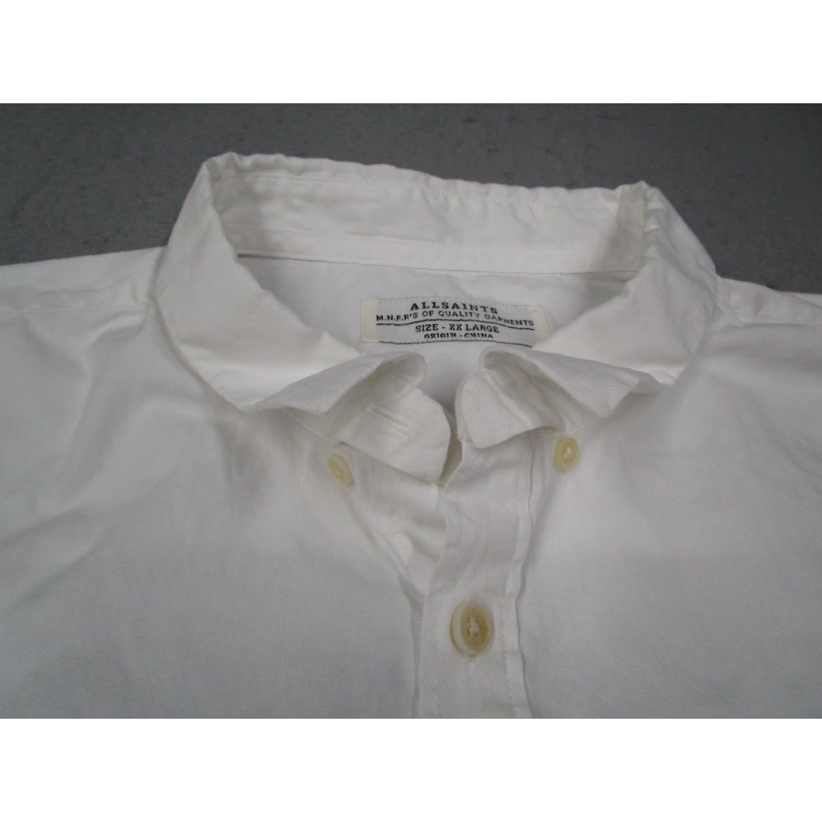 Allsaints ALLSAINTS Button-Up Shirt Mens 2XL White Long Sleeve Casual Workwear Cotton Size US XXL / EU 58 / 5 - 2 Thumbnail