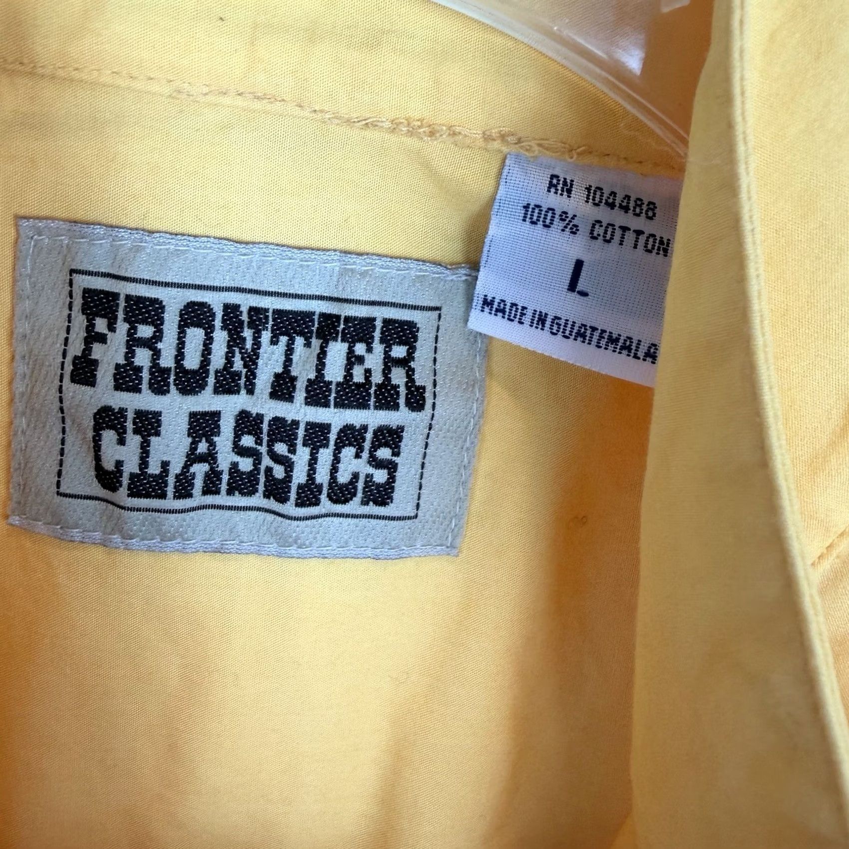 Vintage Frontier Classics Western Blouse Womens Large Yellow 100% Cotton Puff Shoulder Long Sleeve Cowgirl Casual Size L / US 10 / IT 46 - 3 Thumbnail