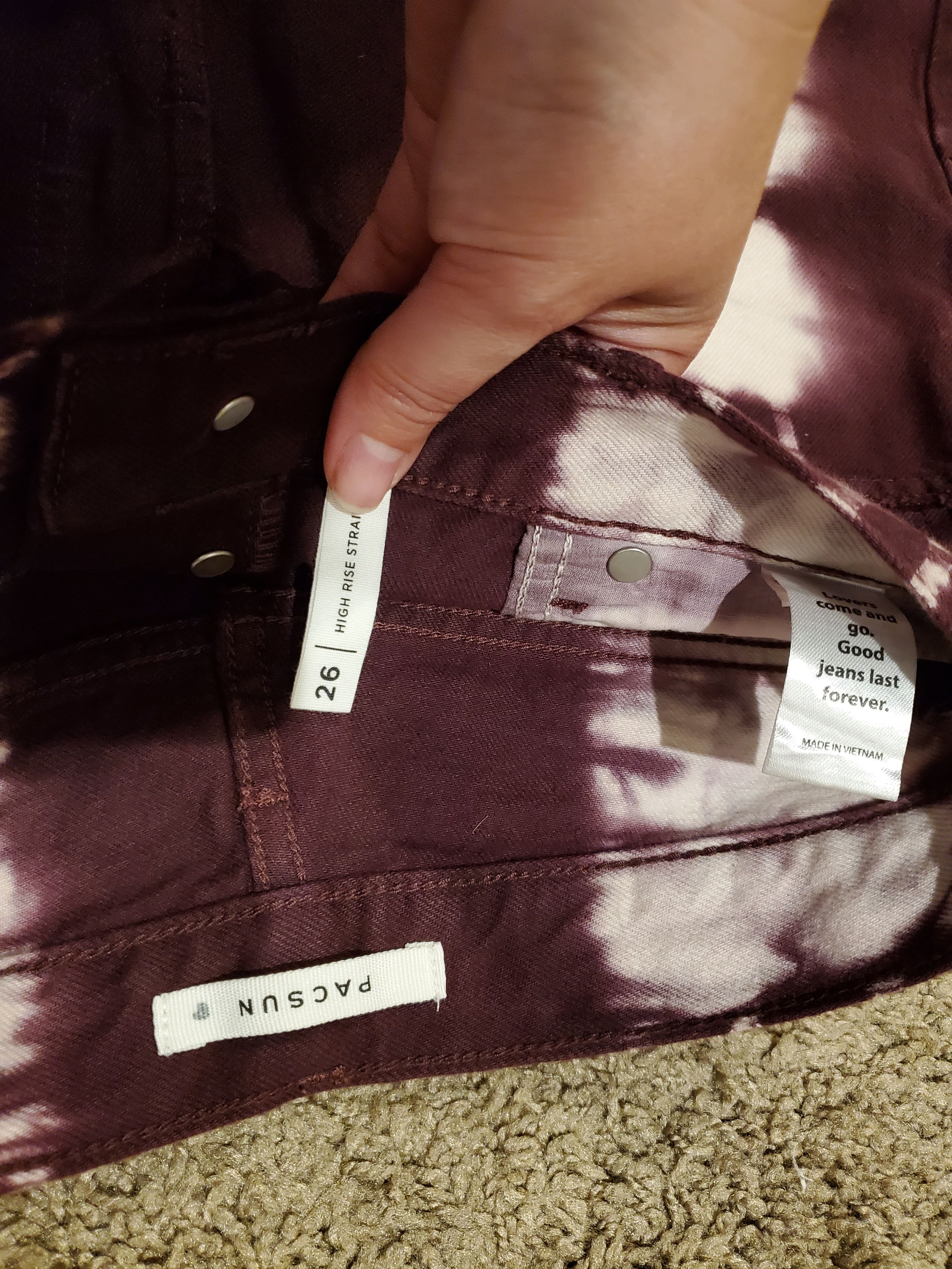 Pacsun *NWOT* Women's Raspberry Tie-Dye PacSun Jeans Size 26" / US 2 / IT 38 - 3 Thumbnail