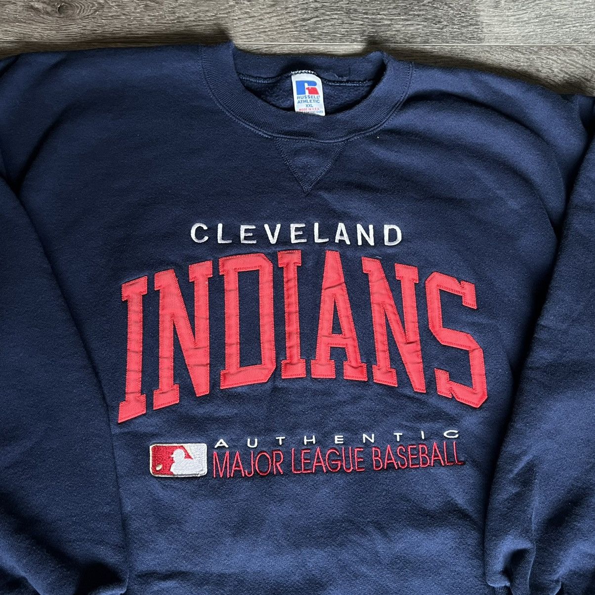 Russell Athletic Vintage 90s MLB Cleveland Indians Embroidered Logo Crewneck Size US XXL / EU 58 / 5 - 3 Thumbnail