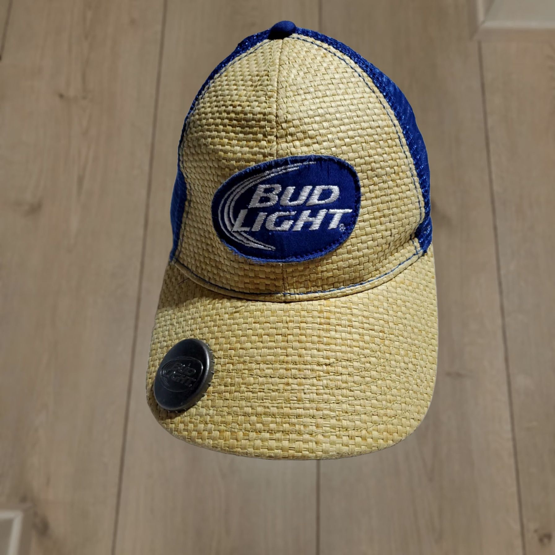 Budweiser BUD LIGHT Beer Trucker Hat Blue Adjustable Bottle Opener Cap Unisex Adults One Size Cotton Hat Size ONE SIZE - 1 Thumbnail