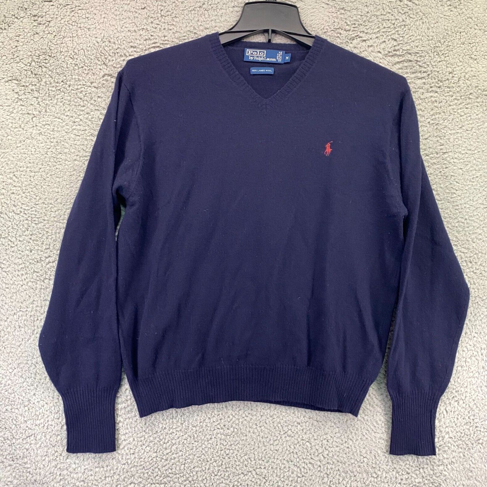 Polo Ralph offers Lauren Mens Sweater Medium Merino Wool Lightweight Blue Size 4XB