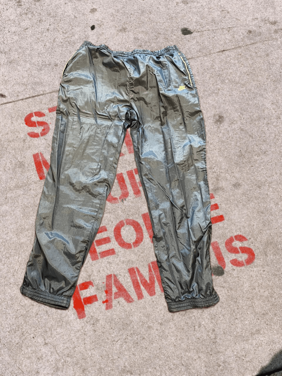NIKE Vintage Blue Nylon Sweatpants