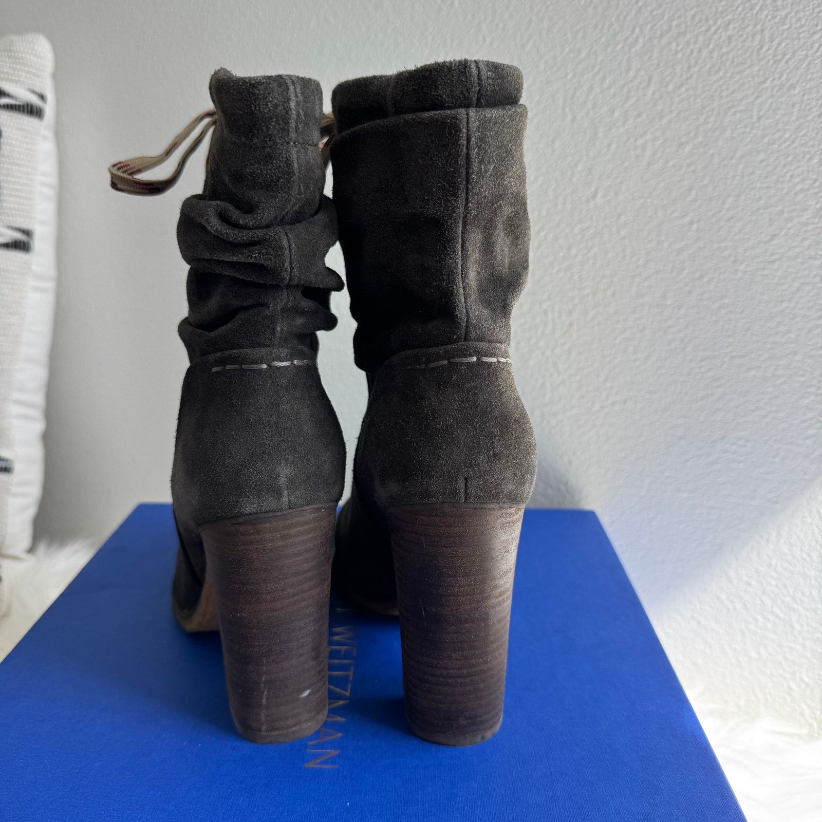 See by Chloe See by Chloe Gray Suede Slouchy Ankle Stacked Heel Boots Size US 8.5 / IT 38.5 - 2 Thumbnail