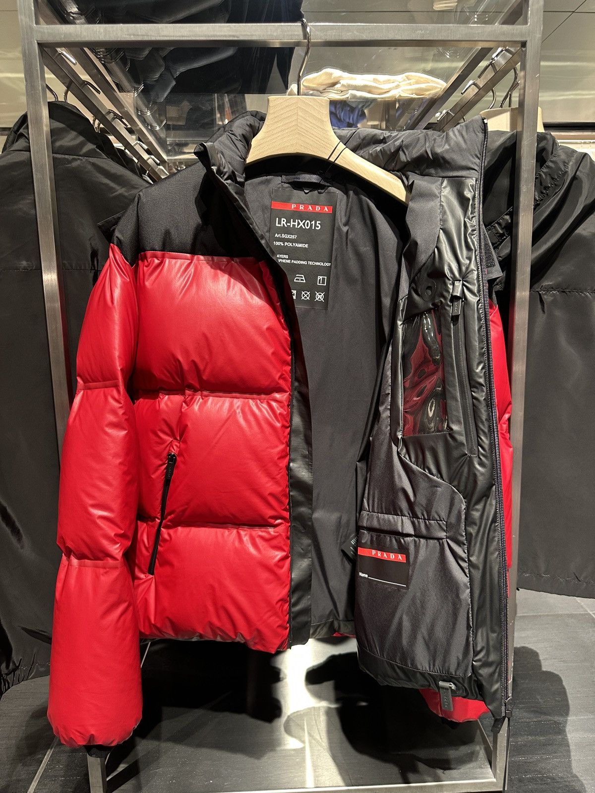 Prada Prada Light Nylon Puffer Jacket In Red/black Size US M / EU 48-50 / 2 - 5 Thumbnail