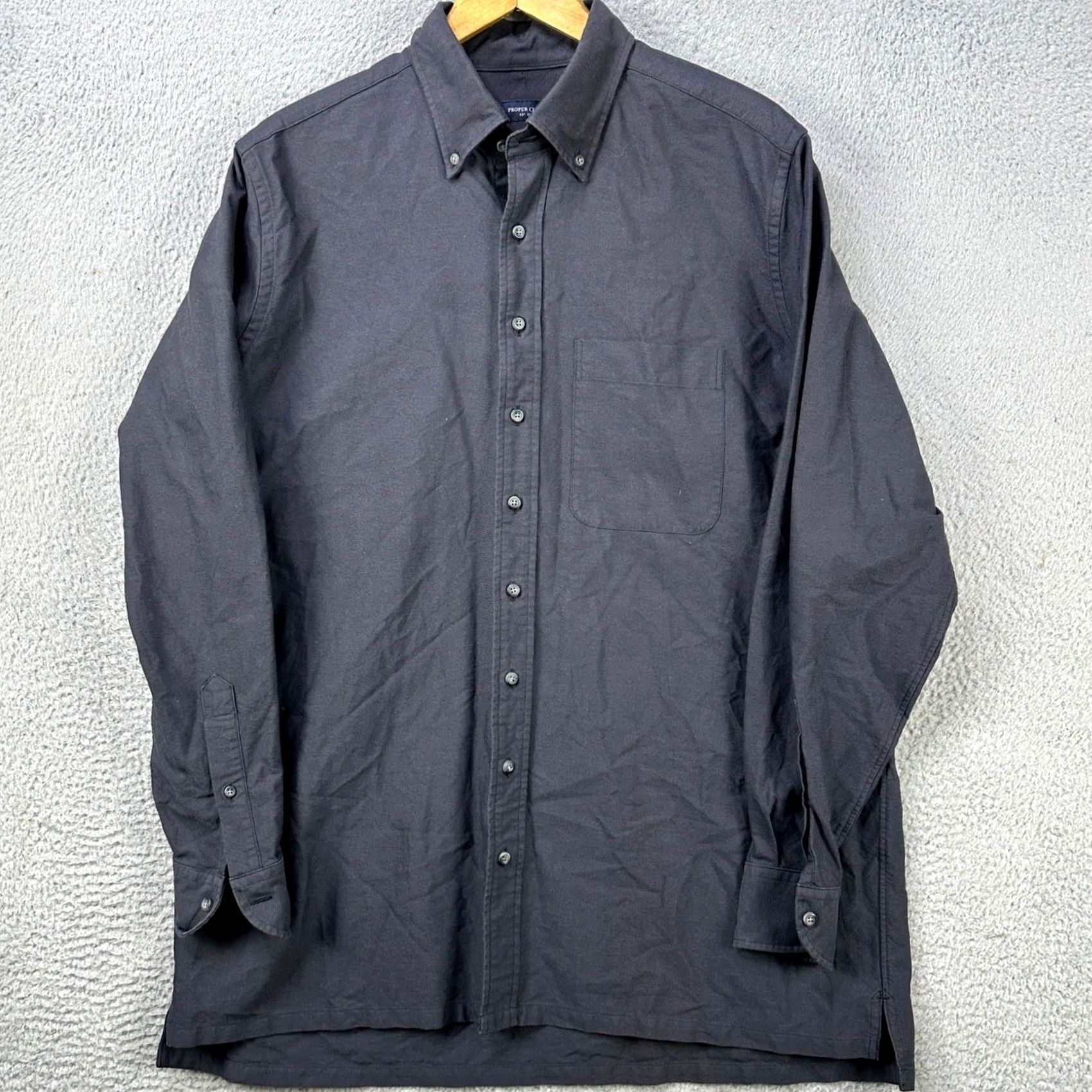Proper Cloth Proper Cloth Shirt Button Down Mens 2XL Black Long Sleeve Pocket Casual Outdoor Size US XXL / EU 58 / 5 - 2 Thumbnail