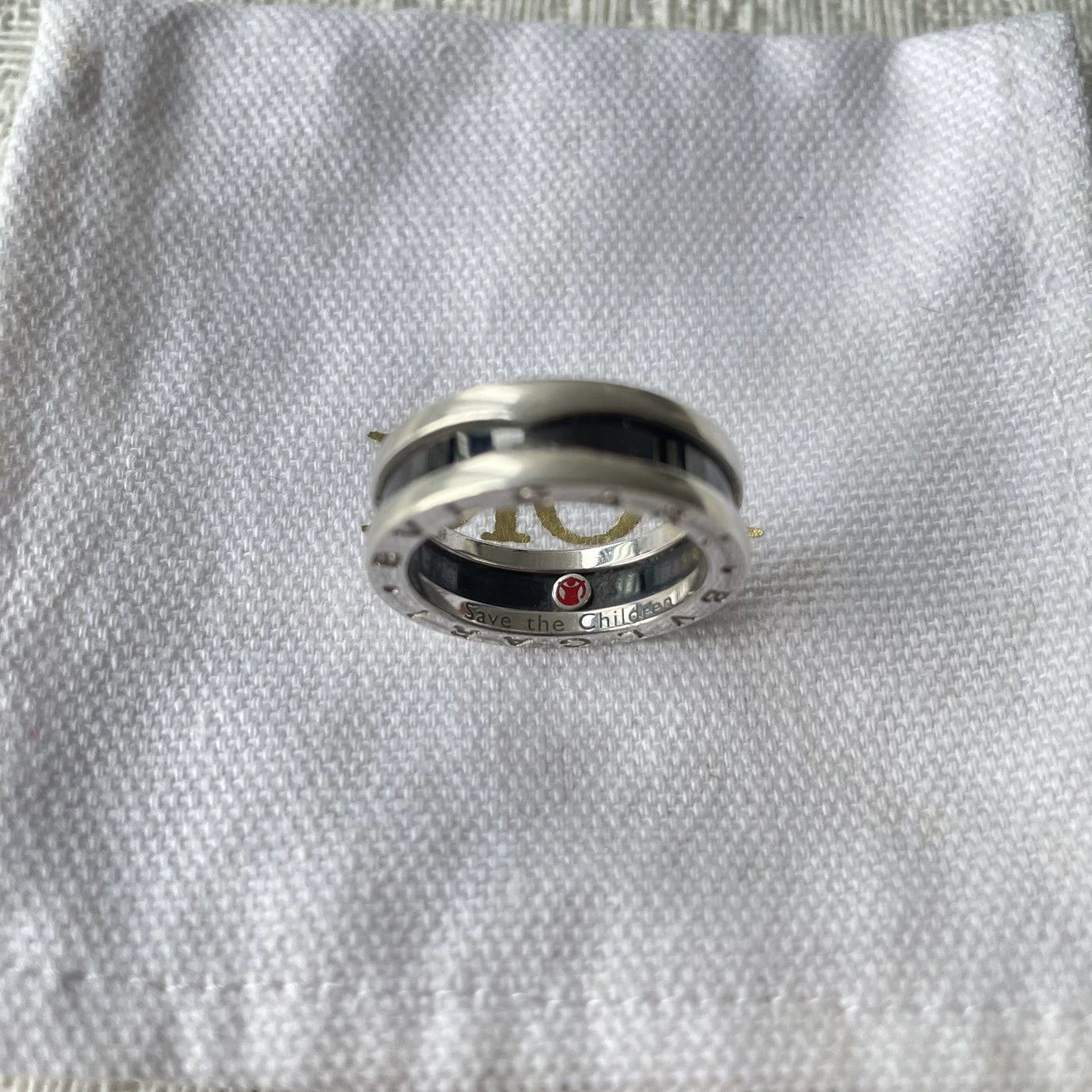 Bvlgari BVLGARI Save the Children Silver Ceramic Band Ring Silver Size ONE SIZE - 5 Thumbnail