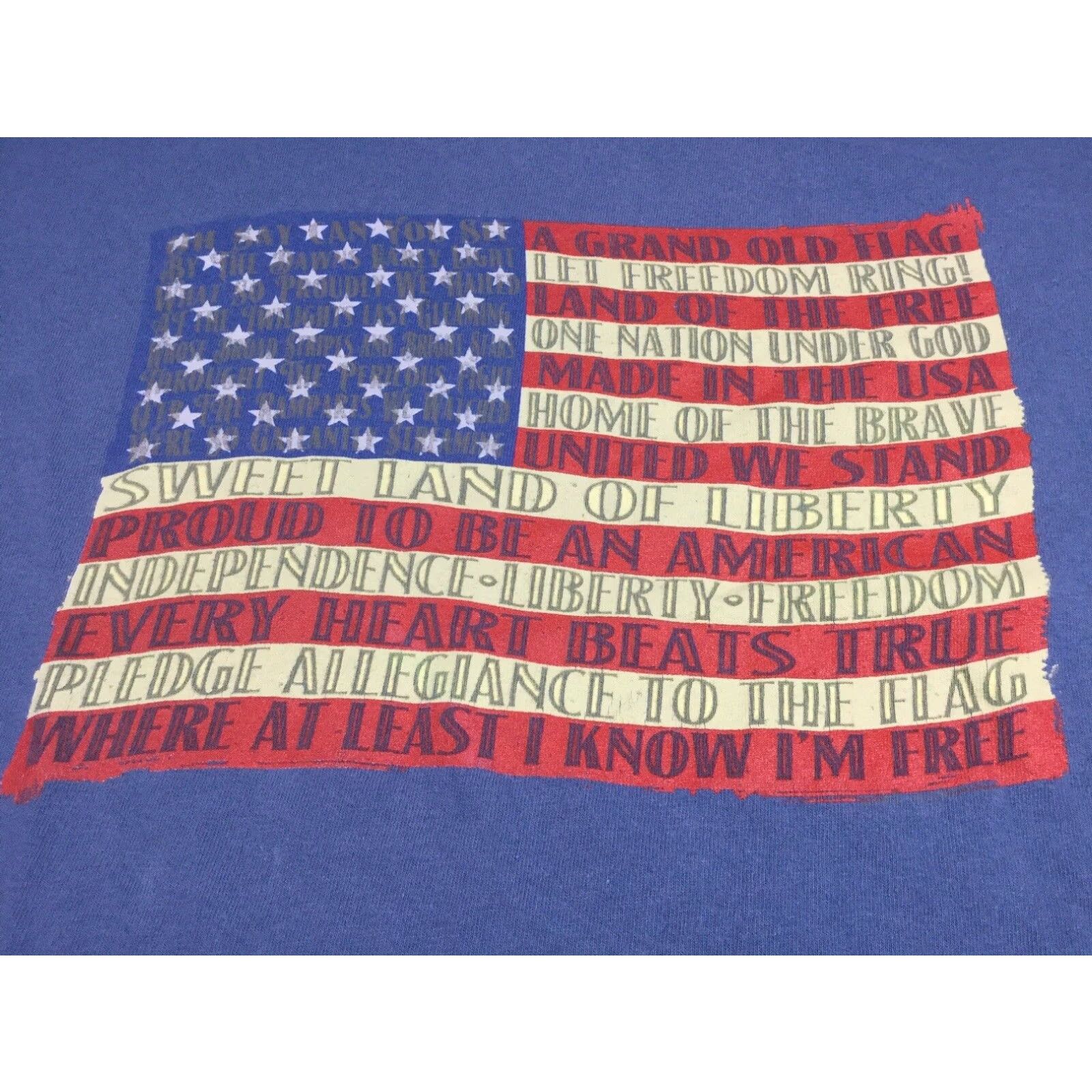 Gildan Gildan Graphic Tee American Flag Blue Medium Mens Short Sleeve T-Shirt Size US M / EU 48-50 / 2 - 1 Thumbnail