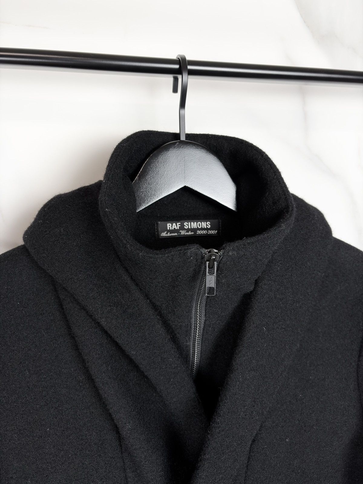 Raf Simons AW00 Raf Simons Confusion Hooded High Neck Full Zip Coat Size US S / EU 44-46 / 1 - 2 Thumbnail