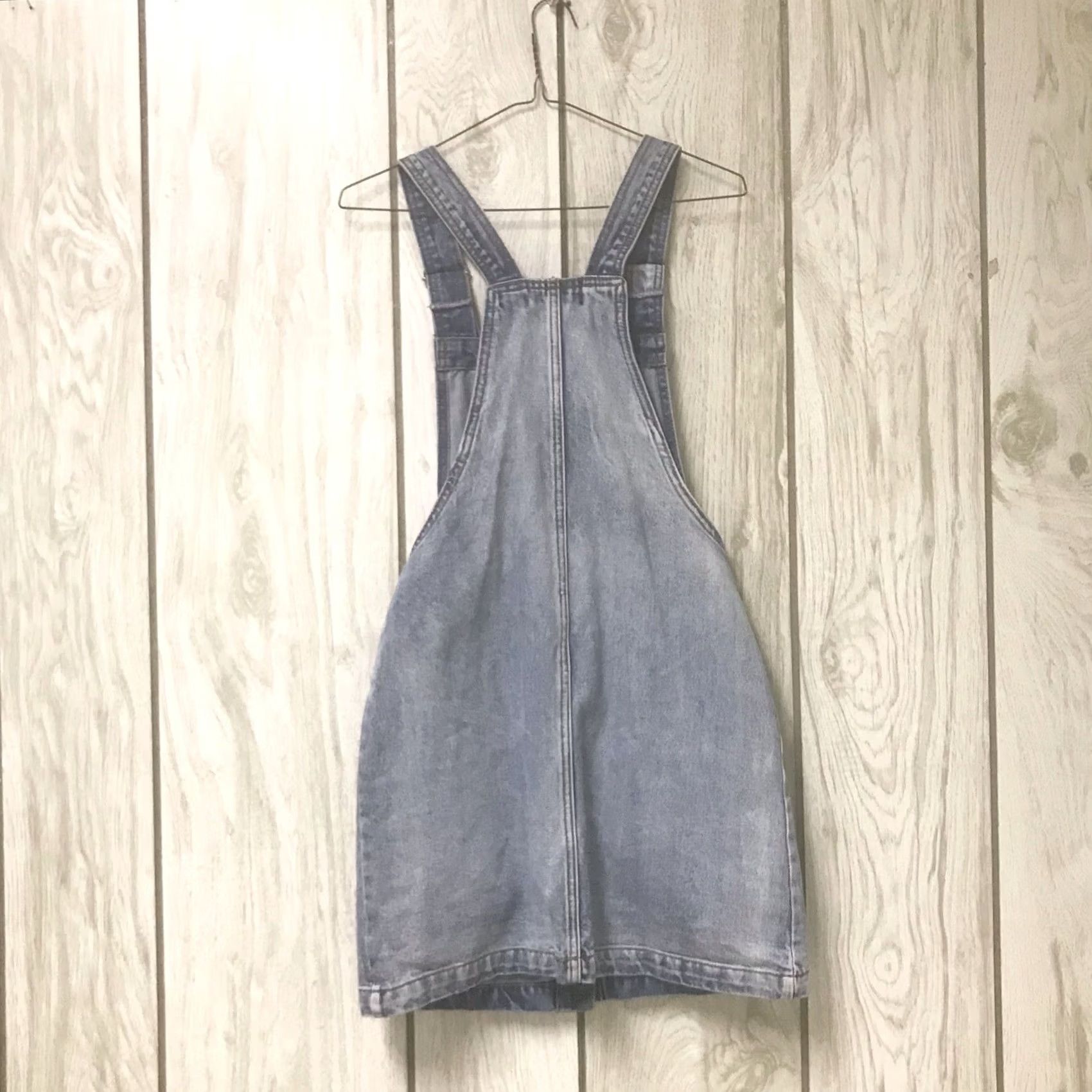 Forever 21 FOREVER 21 Women Blue Jean Denim Adjustable Hybrid Overall Mini Dress Vest XS Size 26" / US 2 / IT 38 - 2 Thumbnail