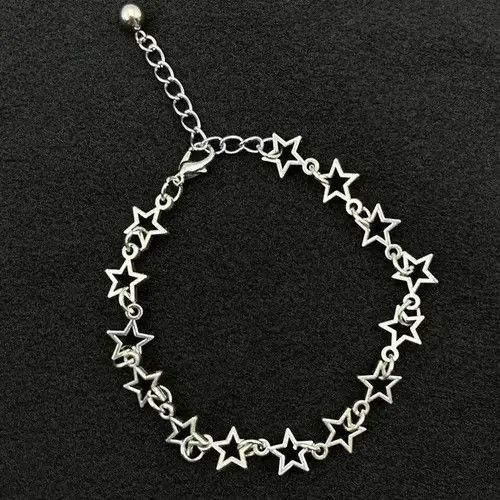 Jewelry Y2K Silver Star Bracelet, Men's