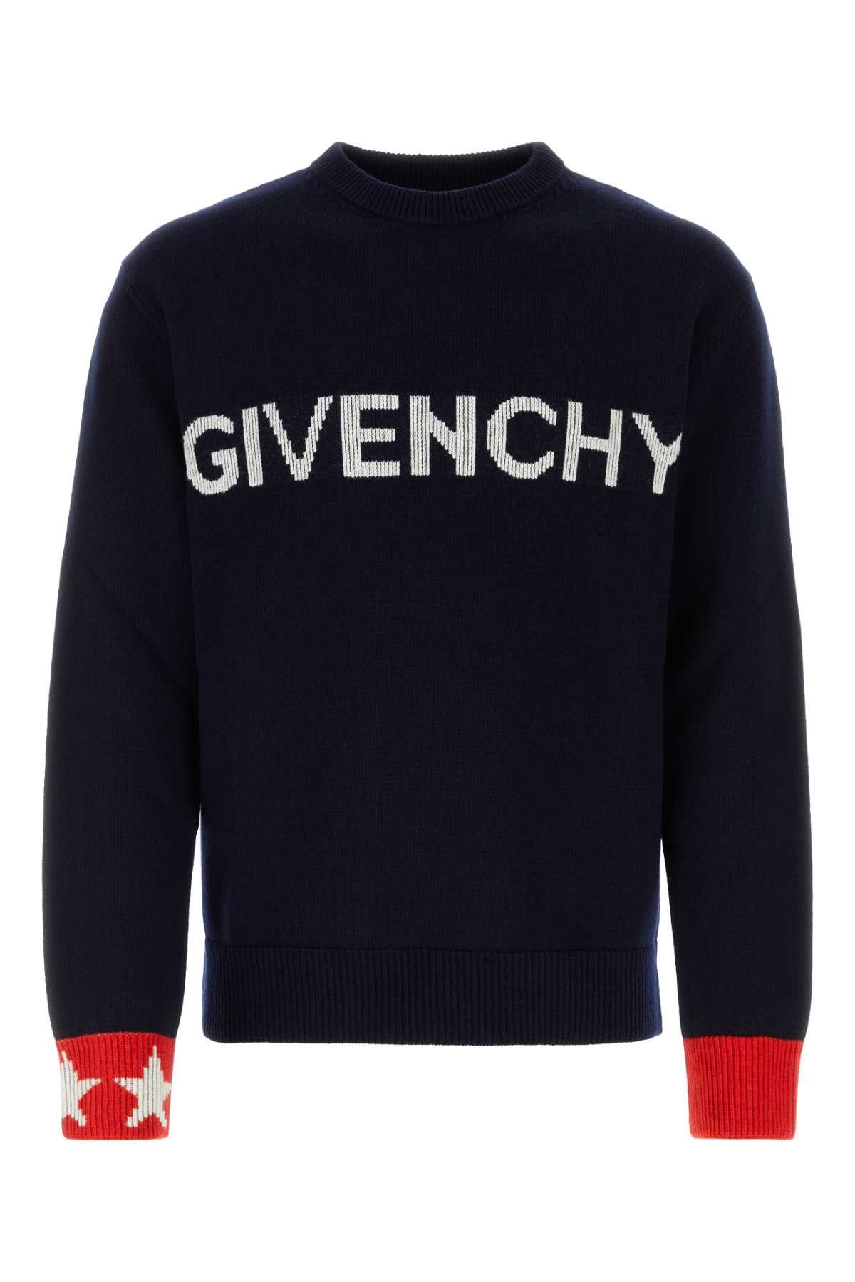 image of Givenchy Midnight Blue Wool Sweater, Men's (Size Medium)