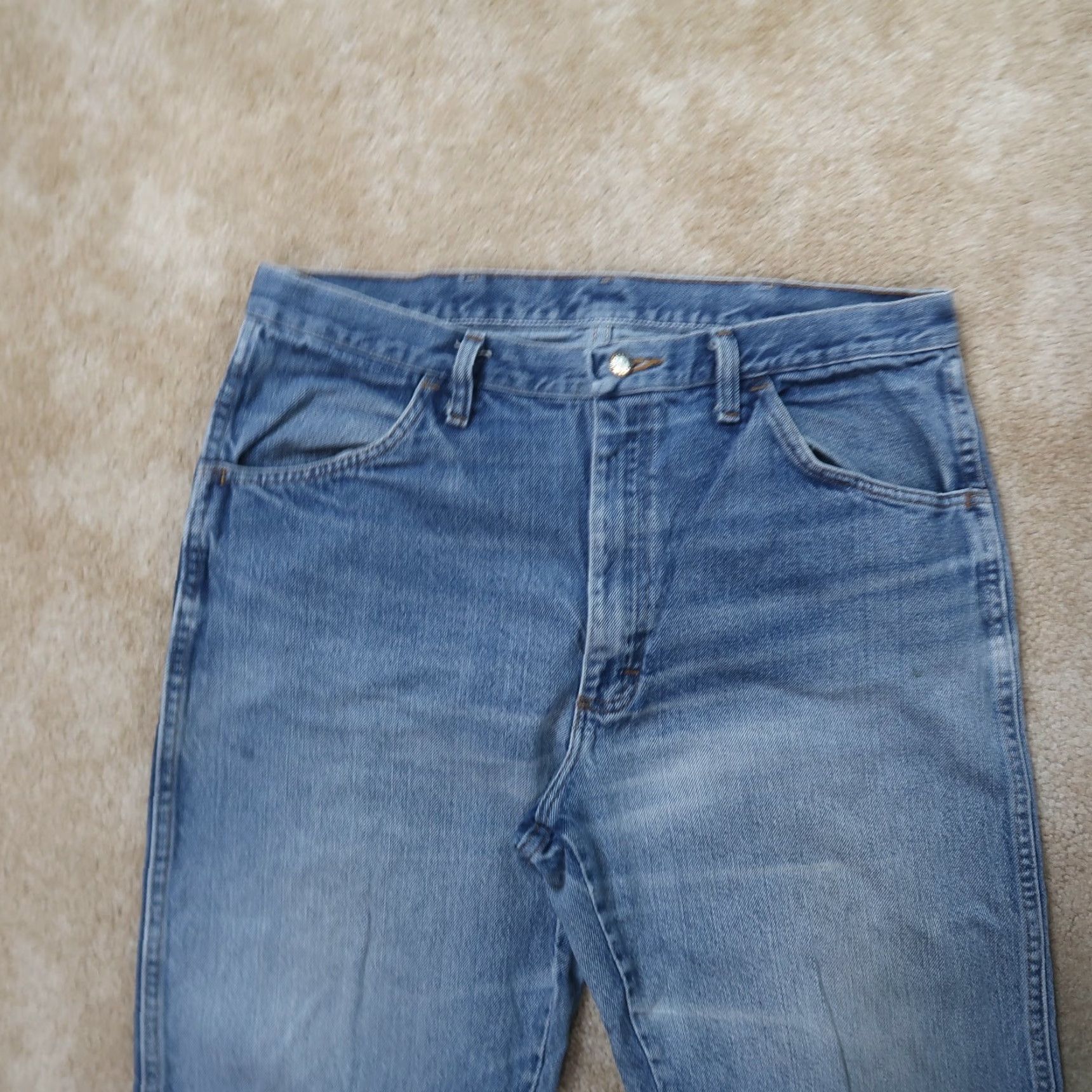 Denime VINTAGE Rustler Jeans Men's 36x34 Blue Denim Regular Fit Straight Leg 5-Pocket Distressed 100% Cotton | Rustler Logo Size US 36 / EU 52 - 4 Thumbnail