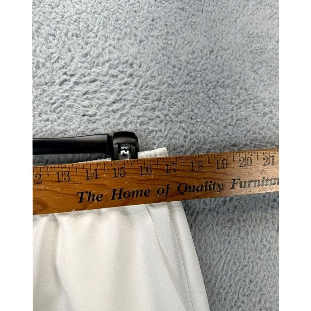 Vintage Alfred Dunner Pants Womens 12 White Wide-Leg Elastic Waist Pull On High-Rise NEW Size 34" / US 12 / IT 48 - 6 Thumbnail