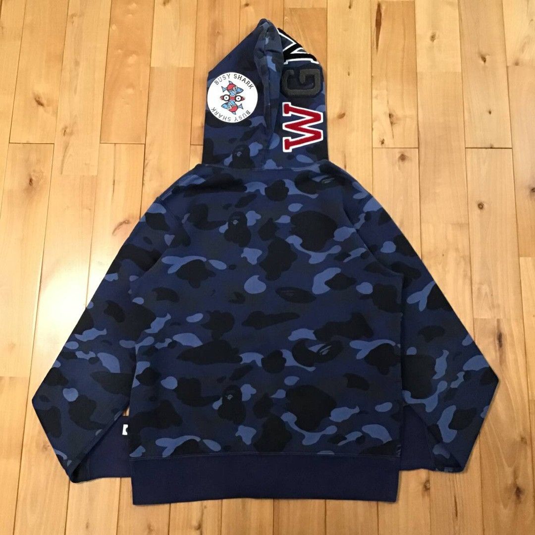 Bape BAPE WGM Blue camo Shark full zip hoodie a bathing ape Size US M / EU 48-50 / 2 - 3 Thumbnail
