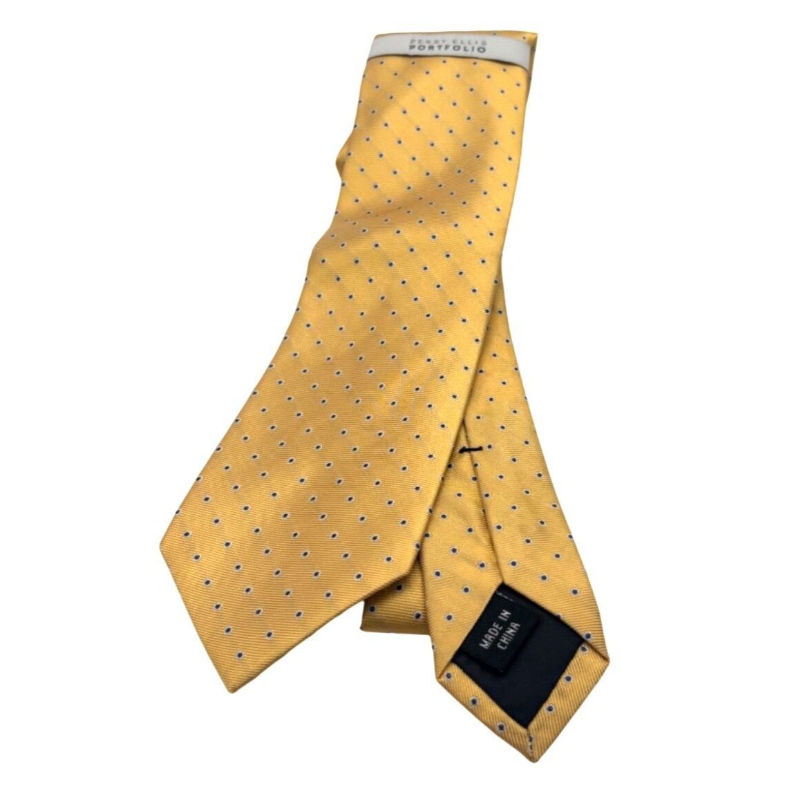 Perry Ellis Perry Ellis Portfolio Small Dot Men's Silk Tie,Yellow, OS Size ONE SIZE - 2 Thumbnail