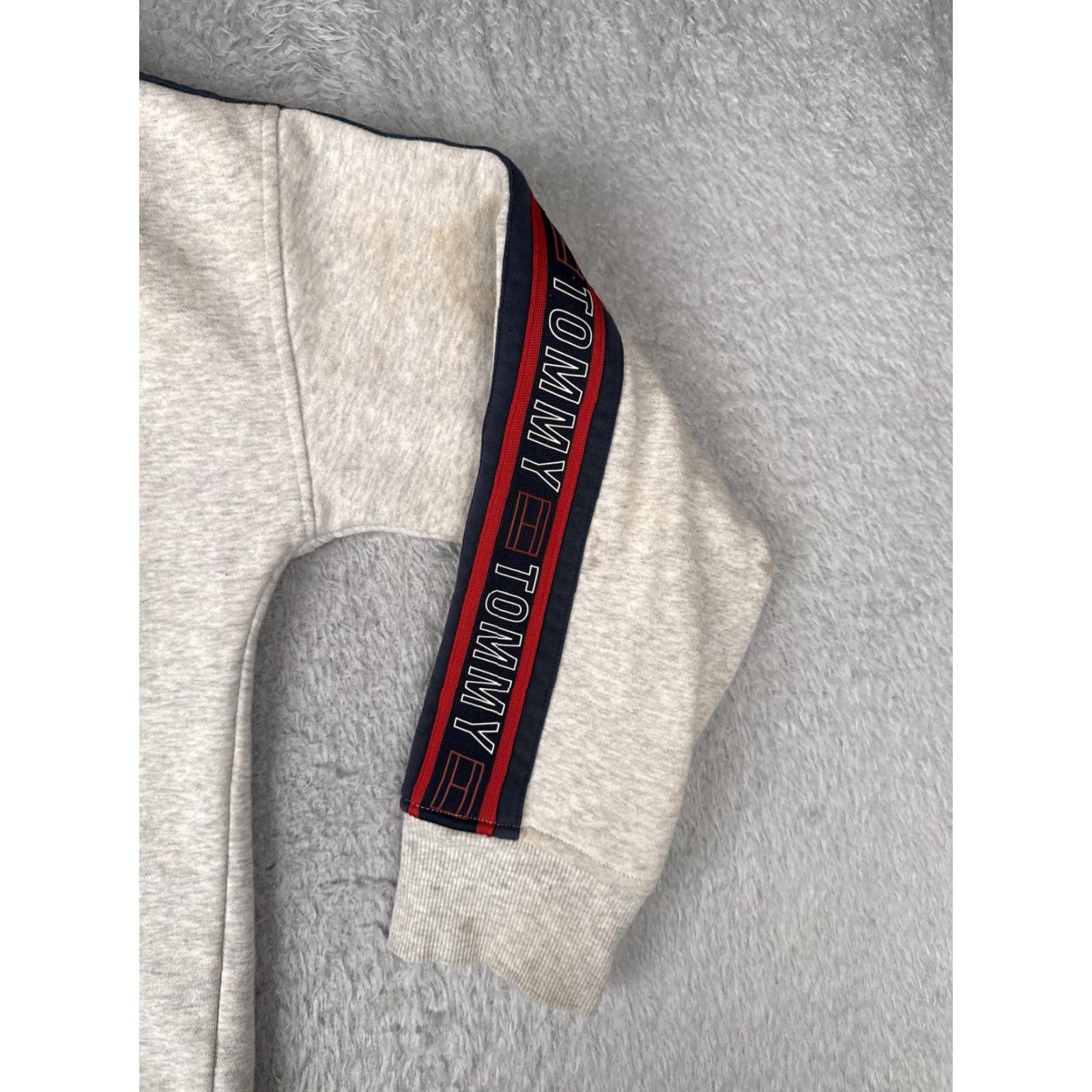 Tommy Hilfiger Tommy Hilfiger Sport Womens L Gray Full Zip Logo Tape Sleeve Jersey Hoodie Sweatshirt Jacket Size L / US 10 / IT 46 - 2 Thumbnail