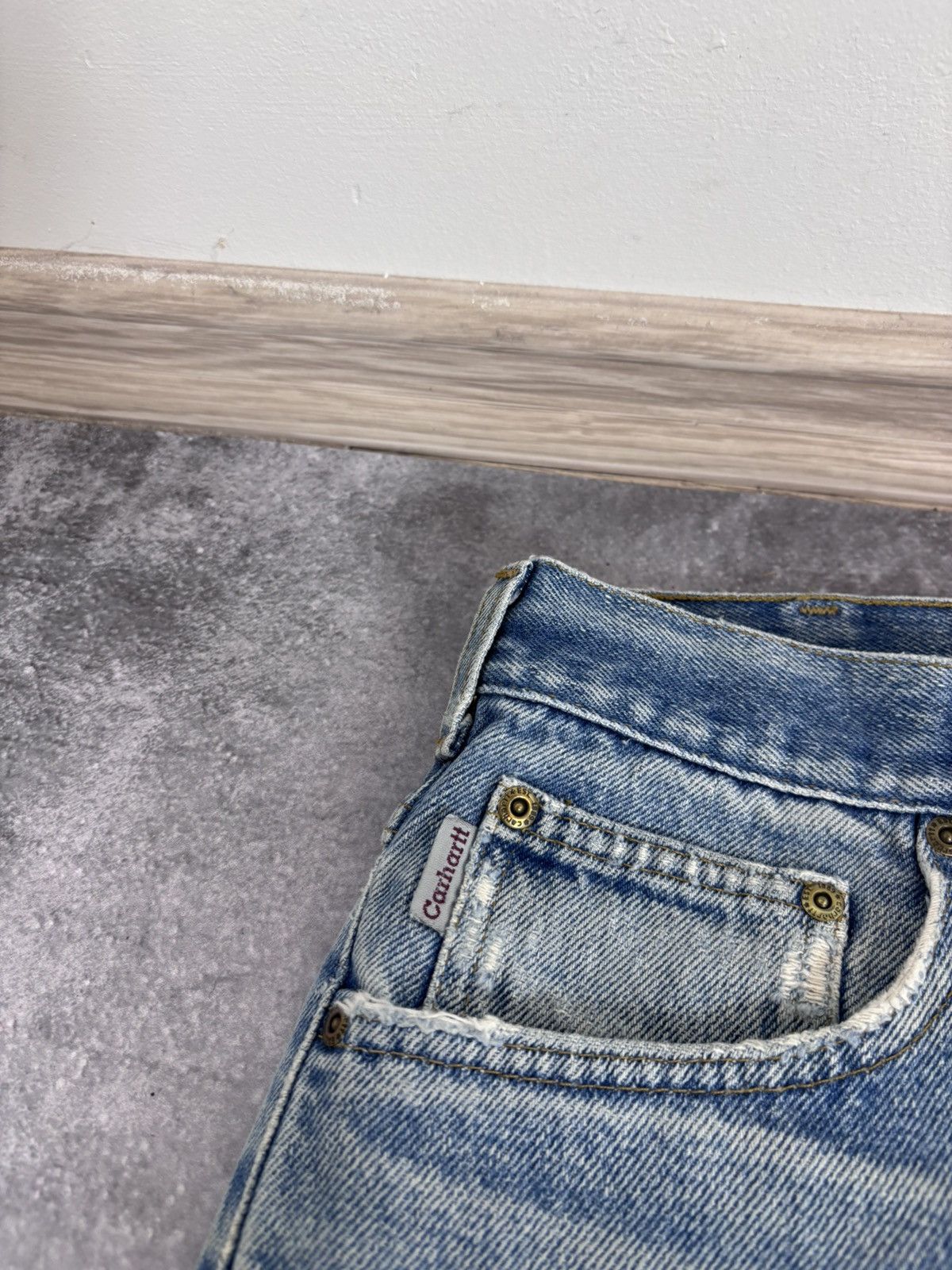 Carhartt Vintage Carhartt Faded Light Blue Denim Jeans B17 DST Size US 33 - 21 Thumbnail