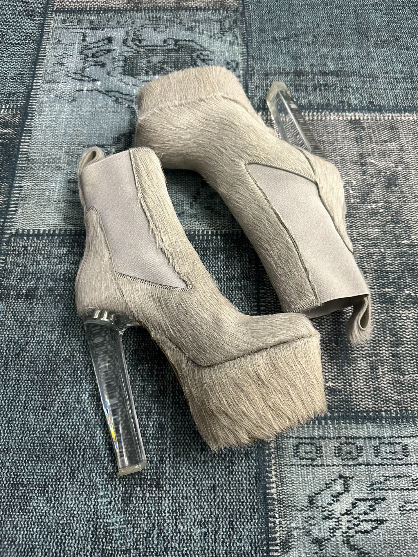 Rick Owens Rick Owens 22FW Gray Horsehair Kiss Boots Size US 7 / IT 37 - 1 Thumbnail