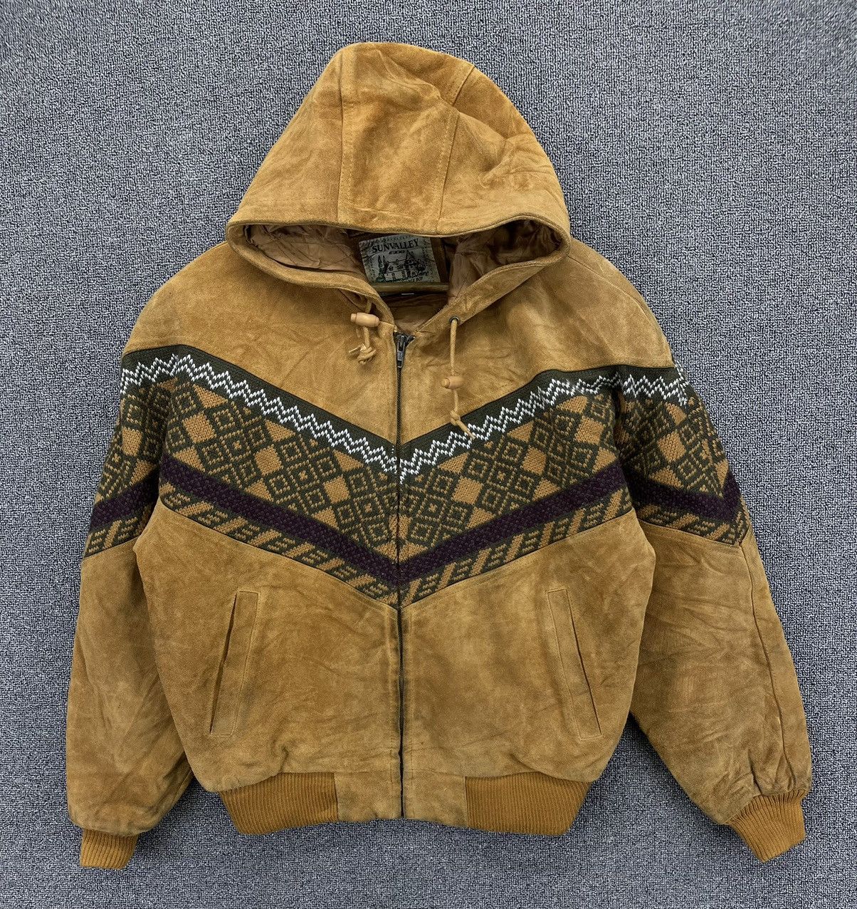 Japanese Brand Vintage Sun Valley Hooded Rare Leather Jacket Size M / US 6-8 / IT 42-44 - 1 Thumbnail