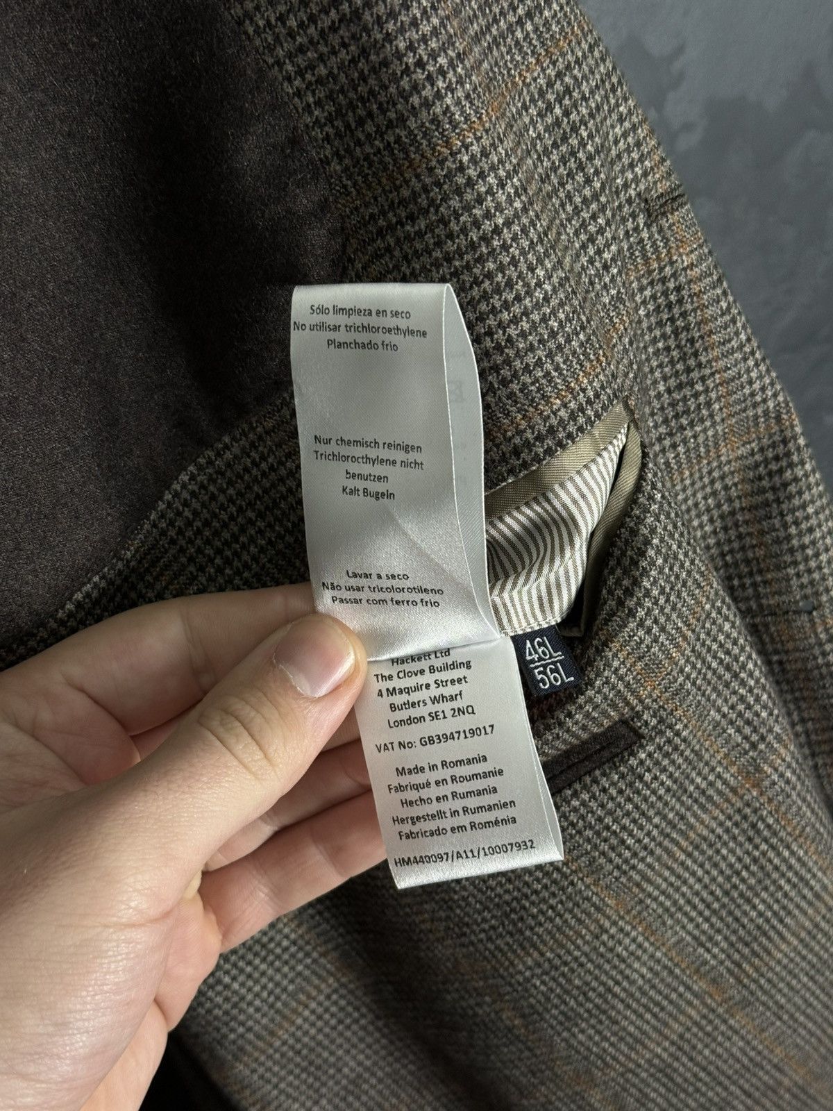 Hackett Men's Hackett London Loro Piana Wool Check Blazer Jacket Size US XL / EU 56 / 4 - 19 Thumbnail