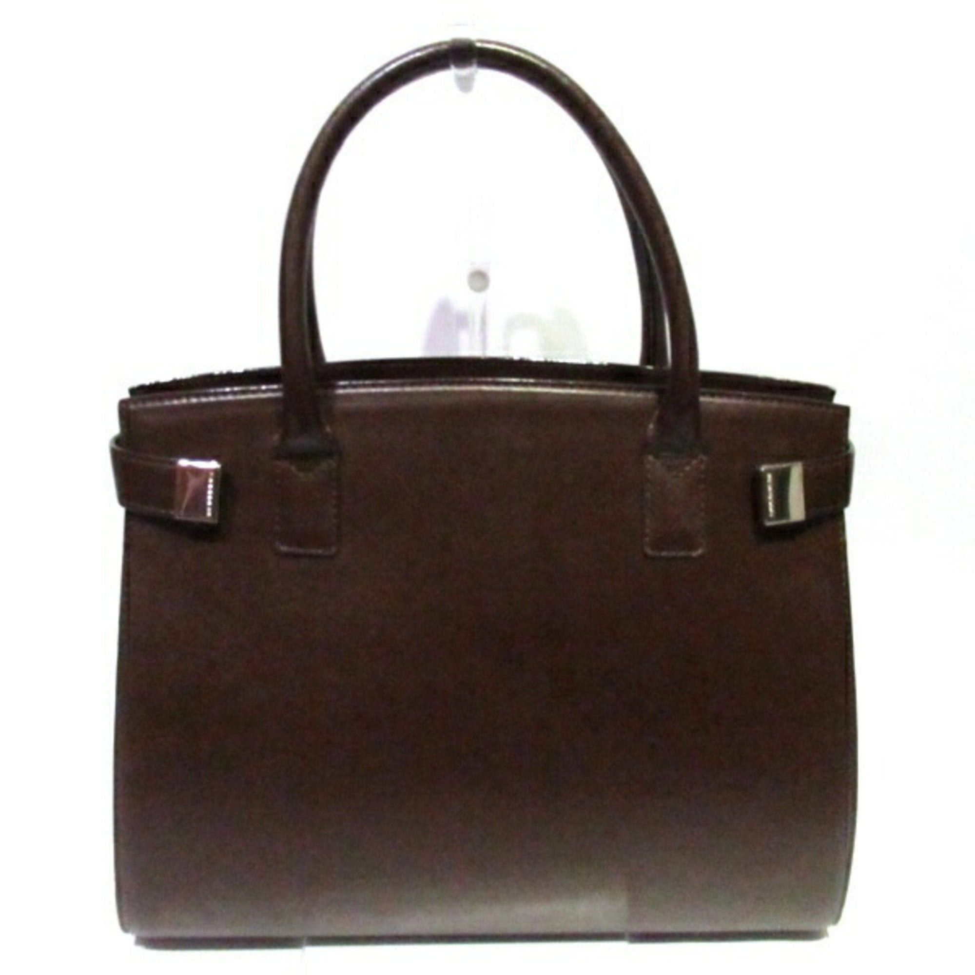 image of Burberry Dark Brown Leather Bag Handbag Ladies, Women's