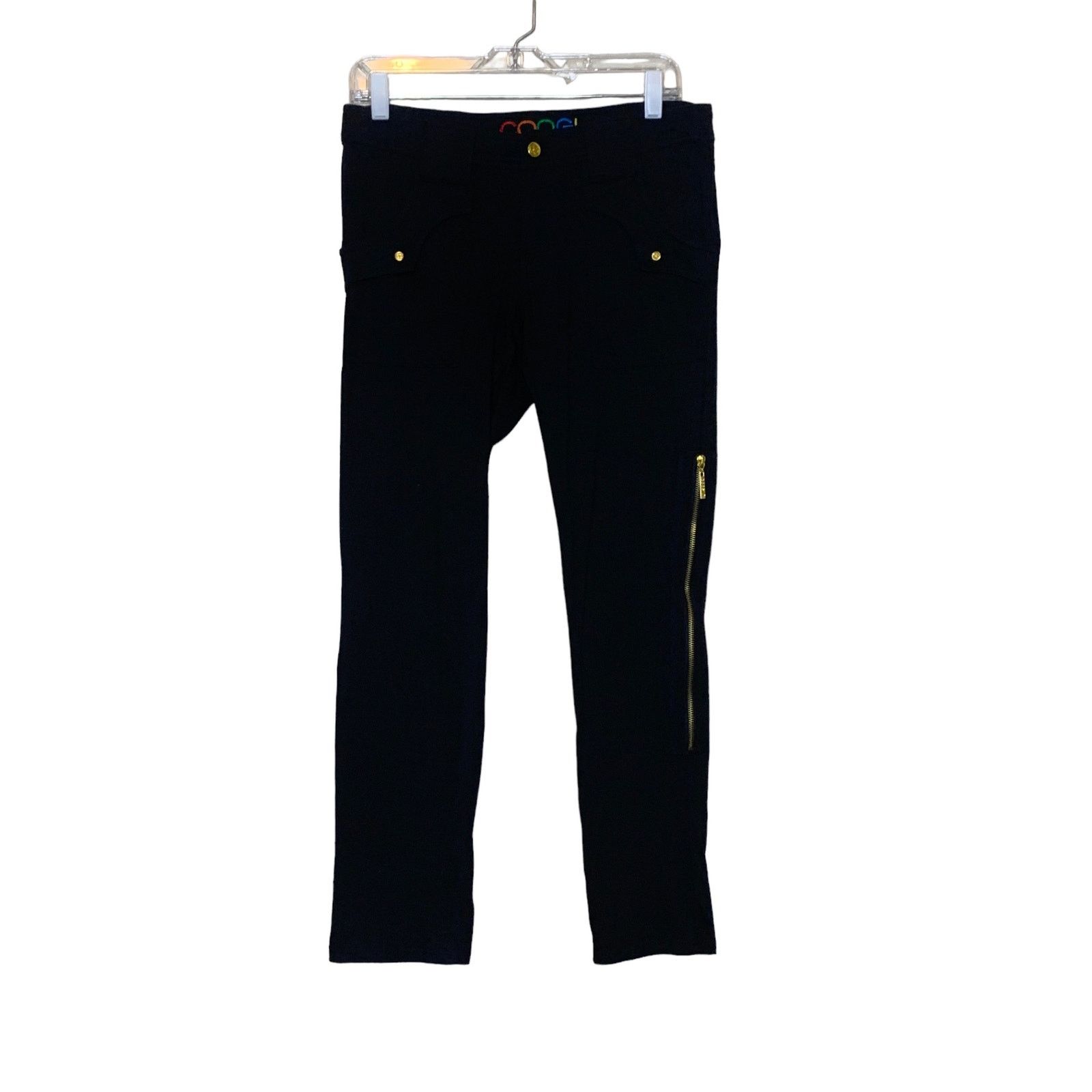 Coogi Coogi black embroidered stretch casual pants size 9/10 Size 32" / US 10 / IT 46 - 1 Thumbnail