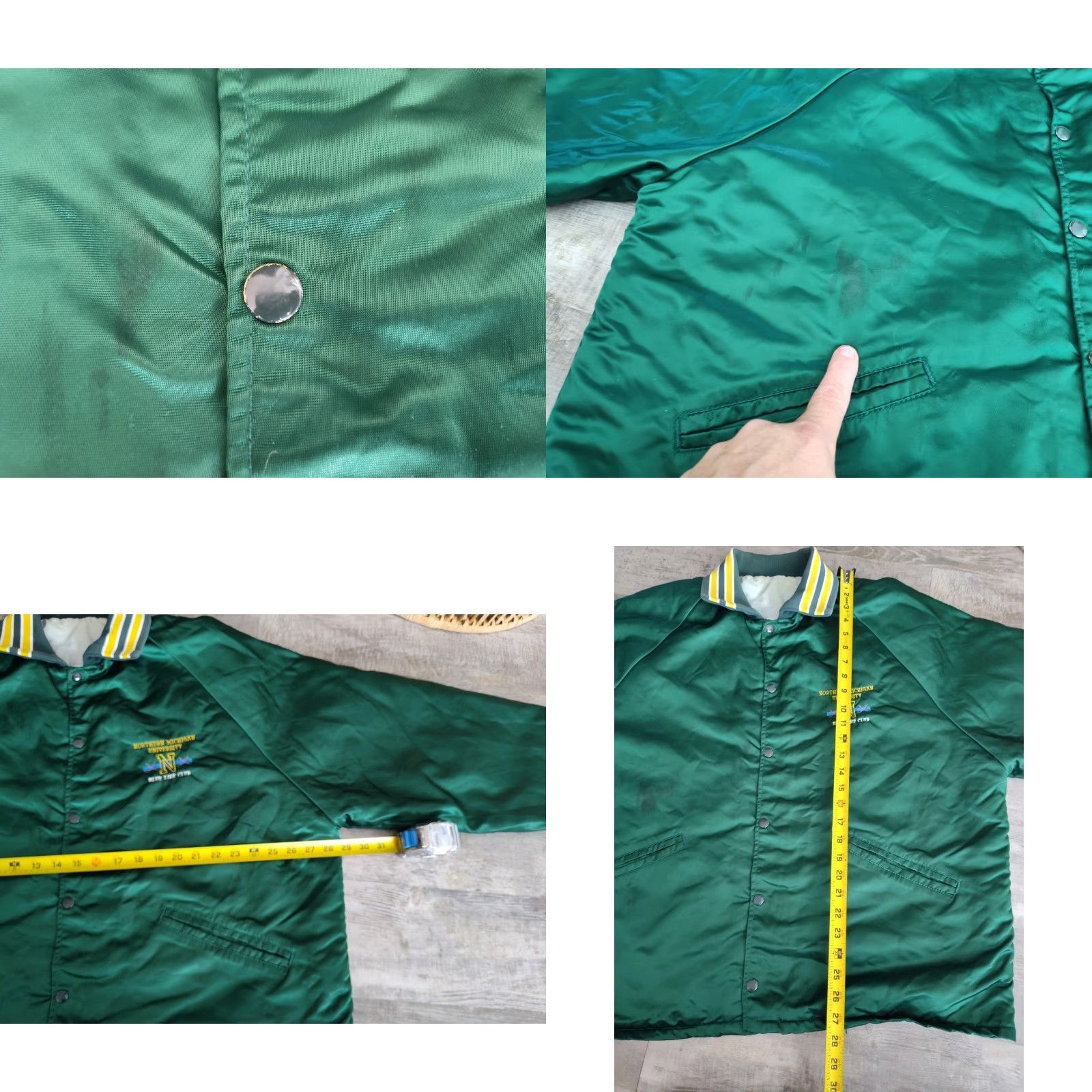 Vintage Vintage NMU Wildcats Snap Parka Jacket Blue Line Hockey Club Size XL Quilt Lined Green Size US XL / EU 56 / 4 - 8 Thumbnail