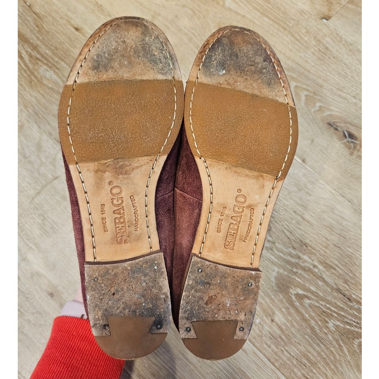 Sebago SEBAGO Wine Suede Leather Hutton Smoking Flat sz 6M Size US 6 / IT 36 - 6 Thumbnail