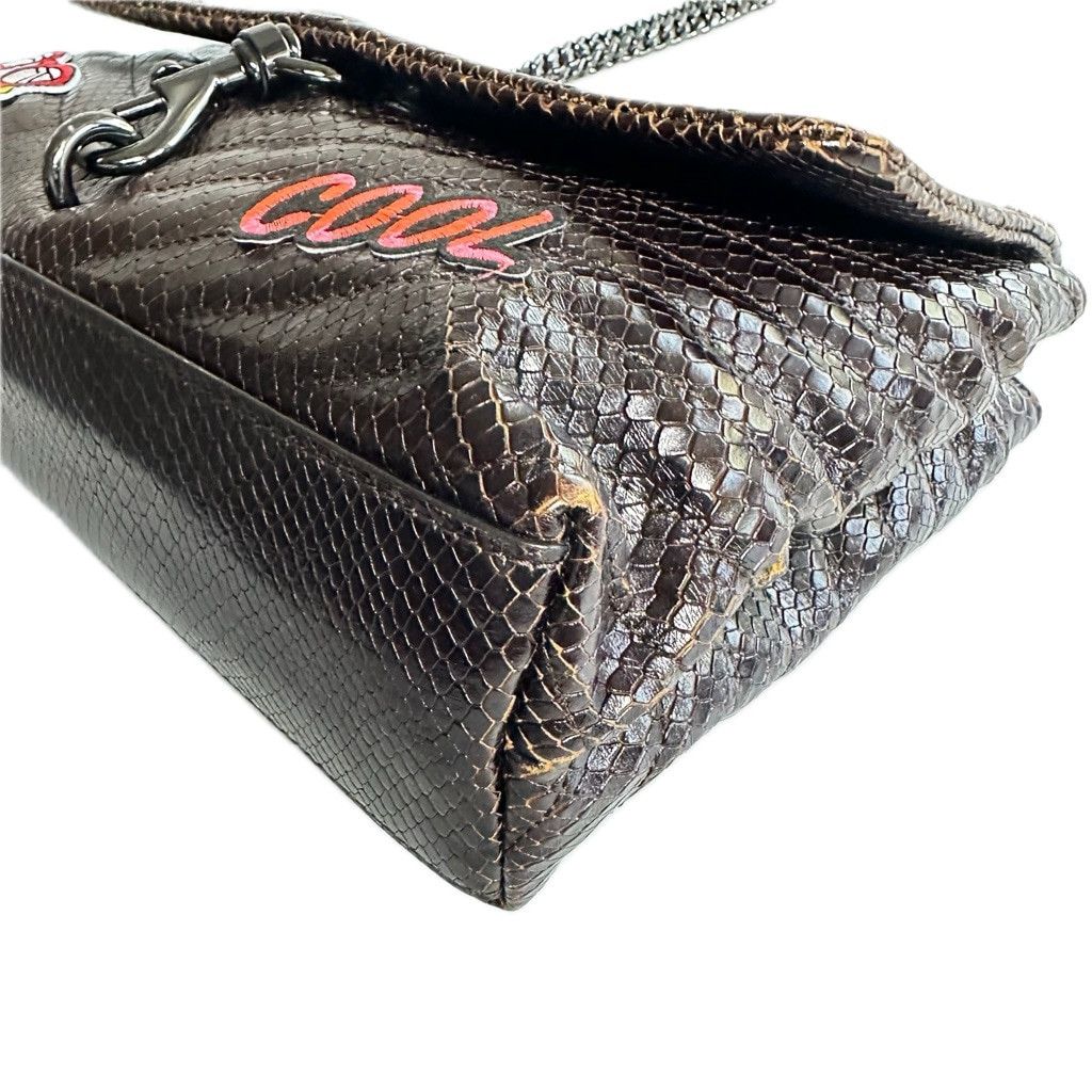Rebecca Minkoff Rebecca Minkoff Edie Chevron Brown Leather Crossbody Bag Size ONE SIZE - 14 Thumbnail