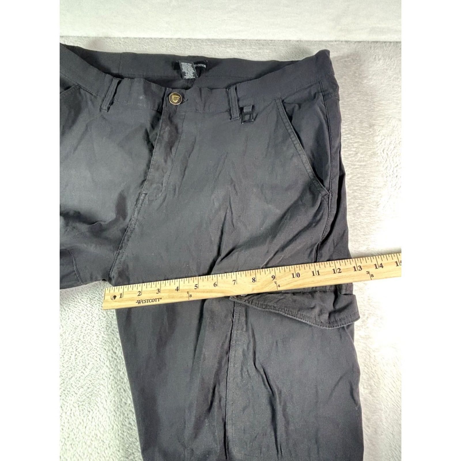 Denime Denim Cargo Pants Black Nylon Blend Gorpcore Pants Men 38x32 Tapered Casual Travel Workwear Size US 38 / EU 54 - 6 Thumbnail