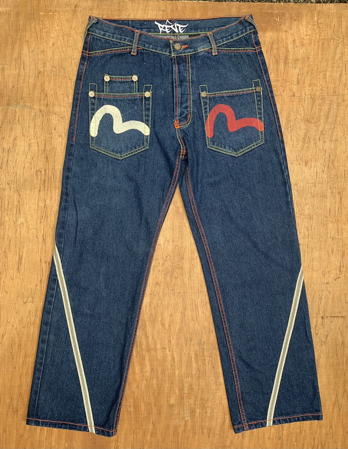 Vintage REVE Evisu Logo Japanese Denim Pants Size US 34 / EU 50 - 7 Thumbnail