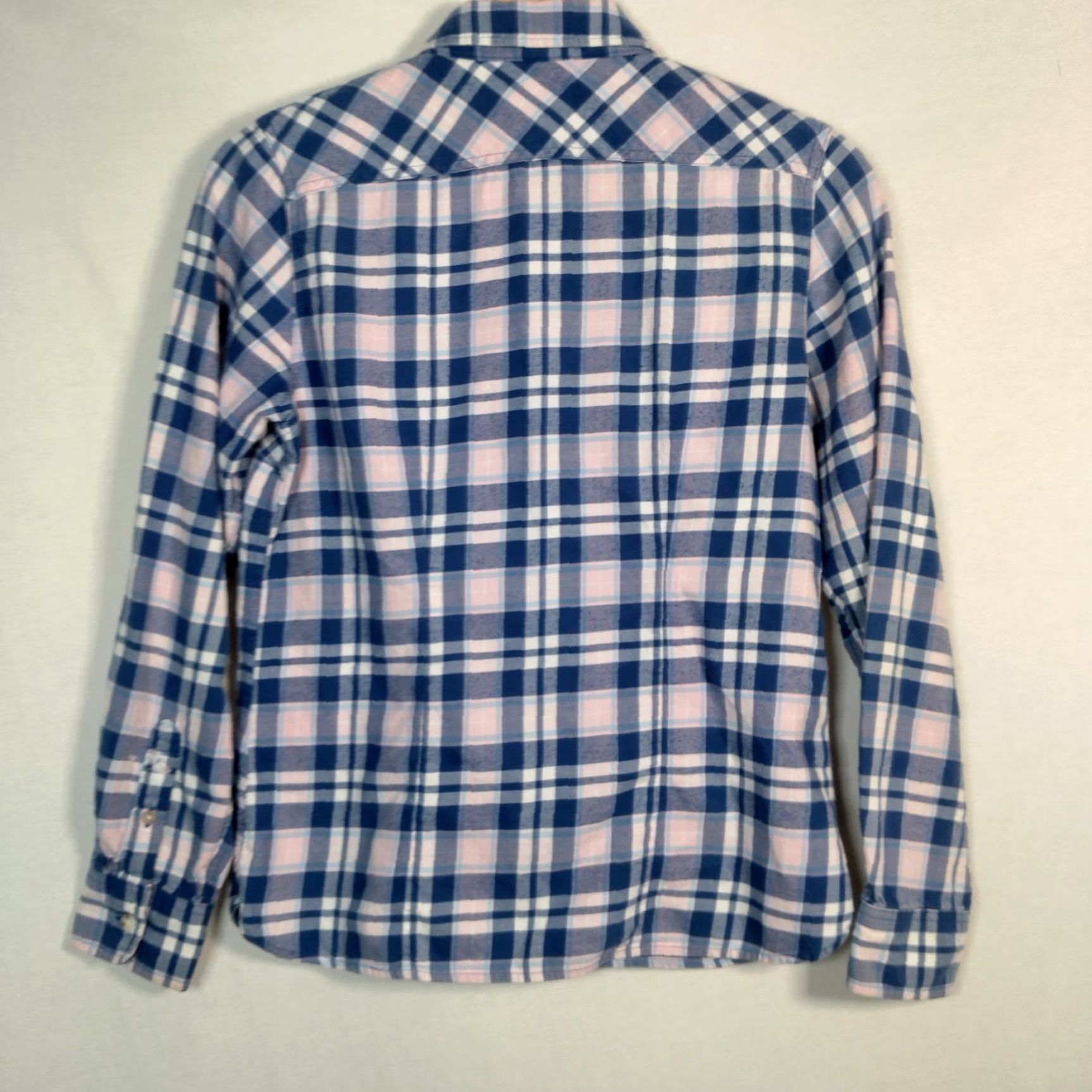 Vintage VINTAGE L.L. Bean Flannel Shirt Womens XXS Petite Pink Blue Plaid Workwear Casual Long Sleeve Size XXS / US 00 / IT 34 - 3 Thumbnail