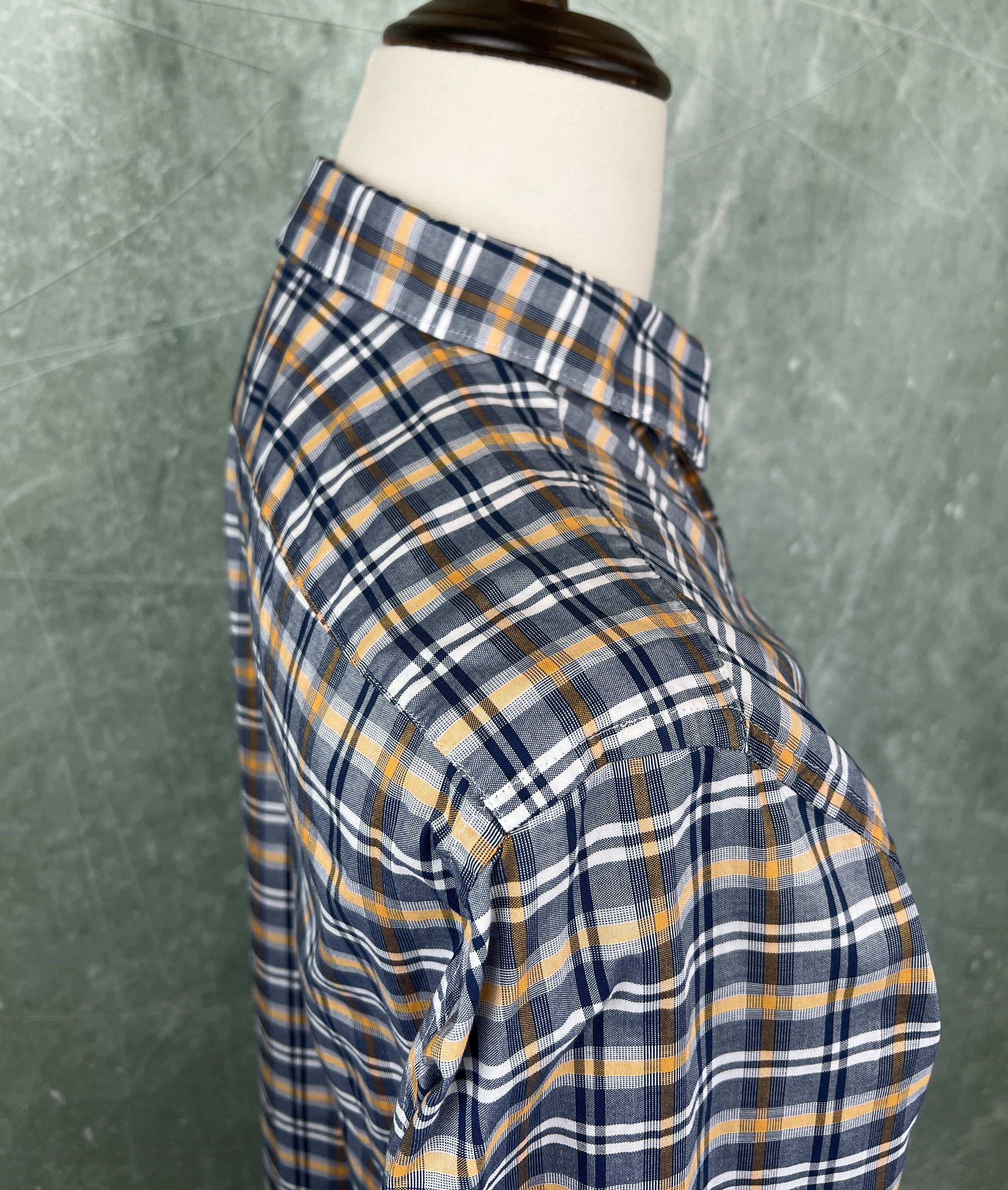 Hugo Boss Hugo Boss Regular Fit Checked Shirt – Blue/Orange – Size L Size US L / EU 52-54 / 3 - 4 Thumbnail