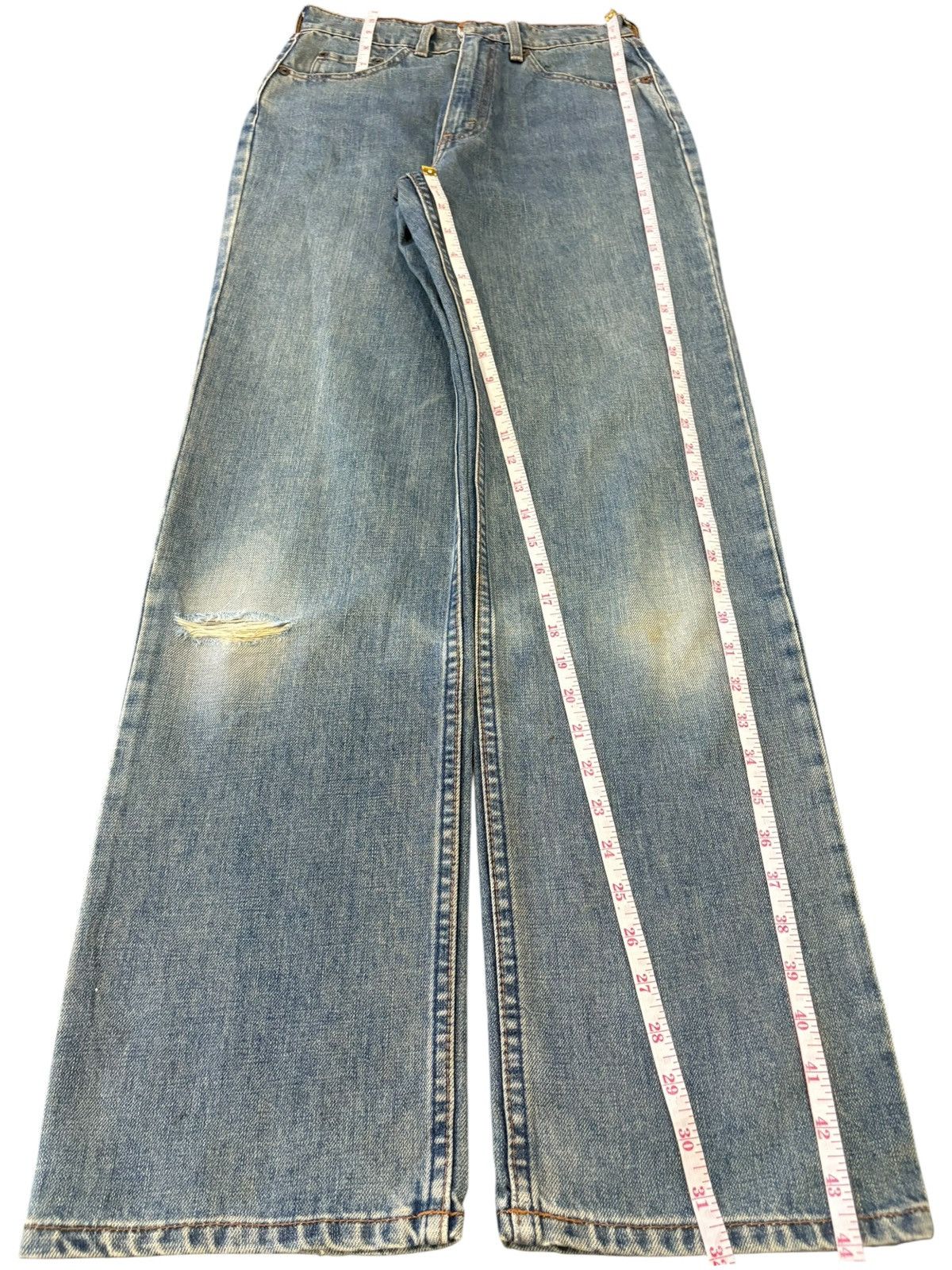 Levi's Vintage 90s Levis 519 Blue Wash Distressed Loose Jeans Size US 27 - 12 Thumbnail