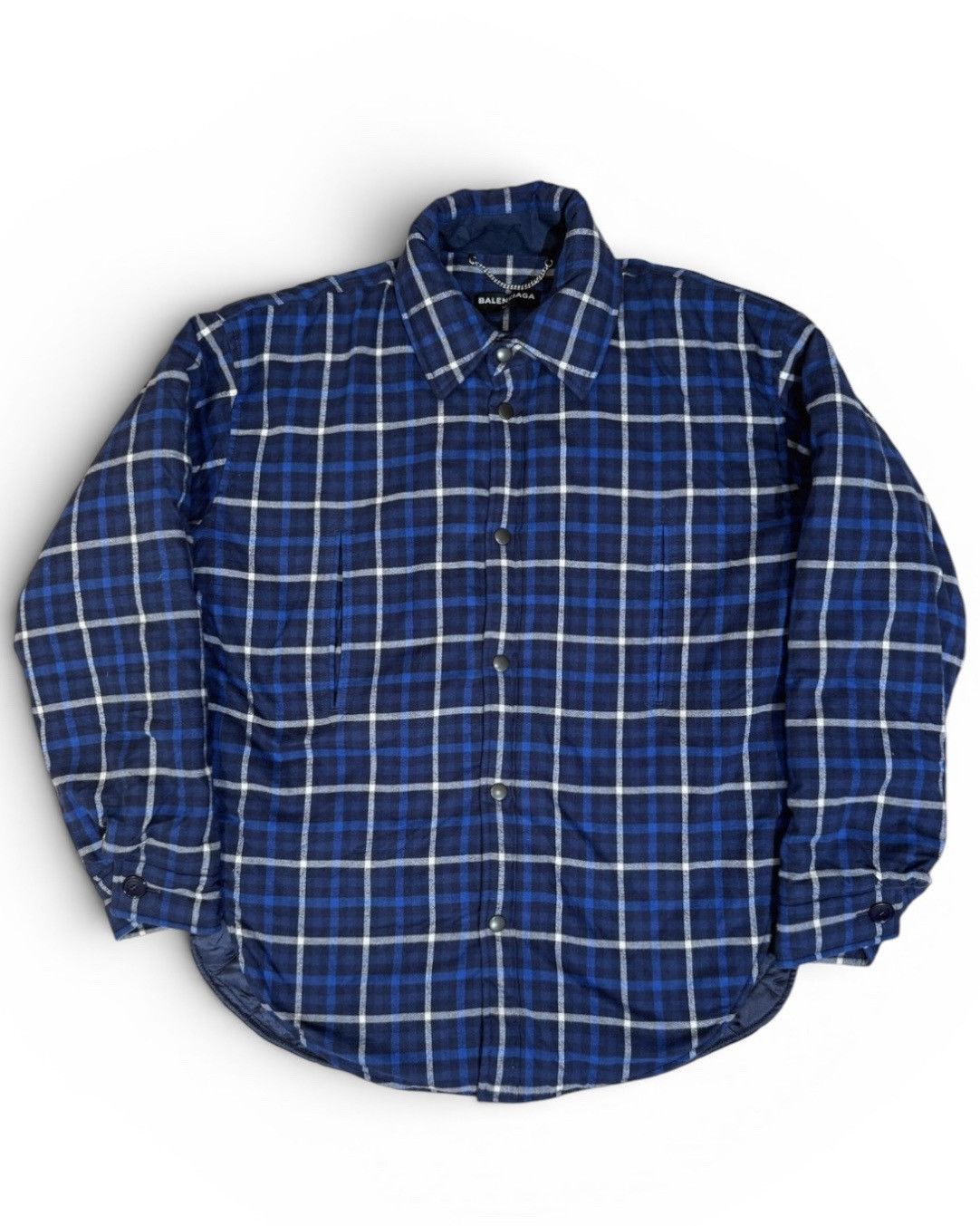 Balenciaga 17FW Oversized Padded Flannel Jacket Size US S / EU 44-46 / 1 - 1 Thumbnail