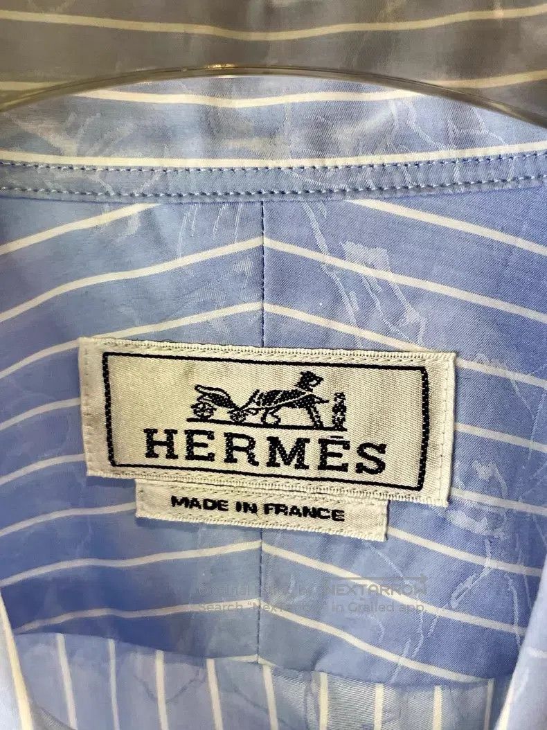 Hermes Hermes Short Sleeve Straight Single Breasted Shirt, Glacie Size US XXS / EU 40 - 3 Thumbnail