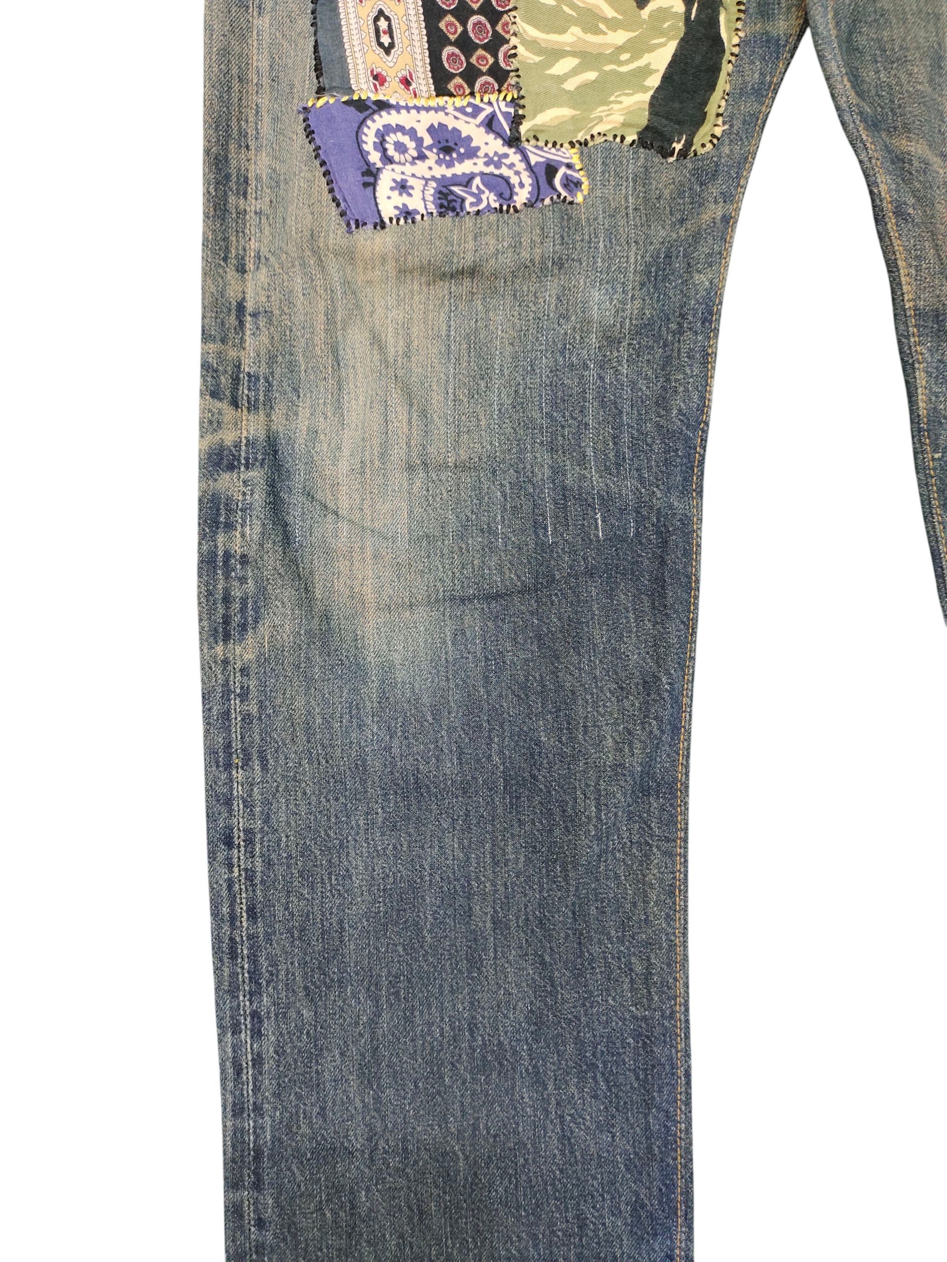 Studio D'Artisan 1990s Studio D' Artisan Selvedge Patchwork Distress Jeans Size US 32 / EU 48 - 4 Thumbnail