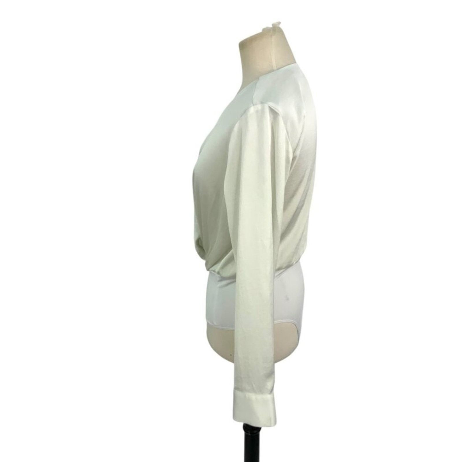 Other Open Edit Wrap Bodysuit Long Sleeve Ivory XS NWOT $59 NWOT Size XS / US 0-2 / IT 36-38 - 6 Thumbnail
