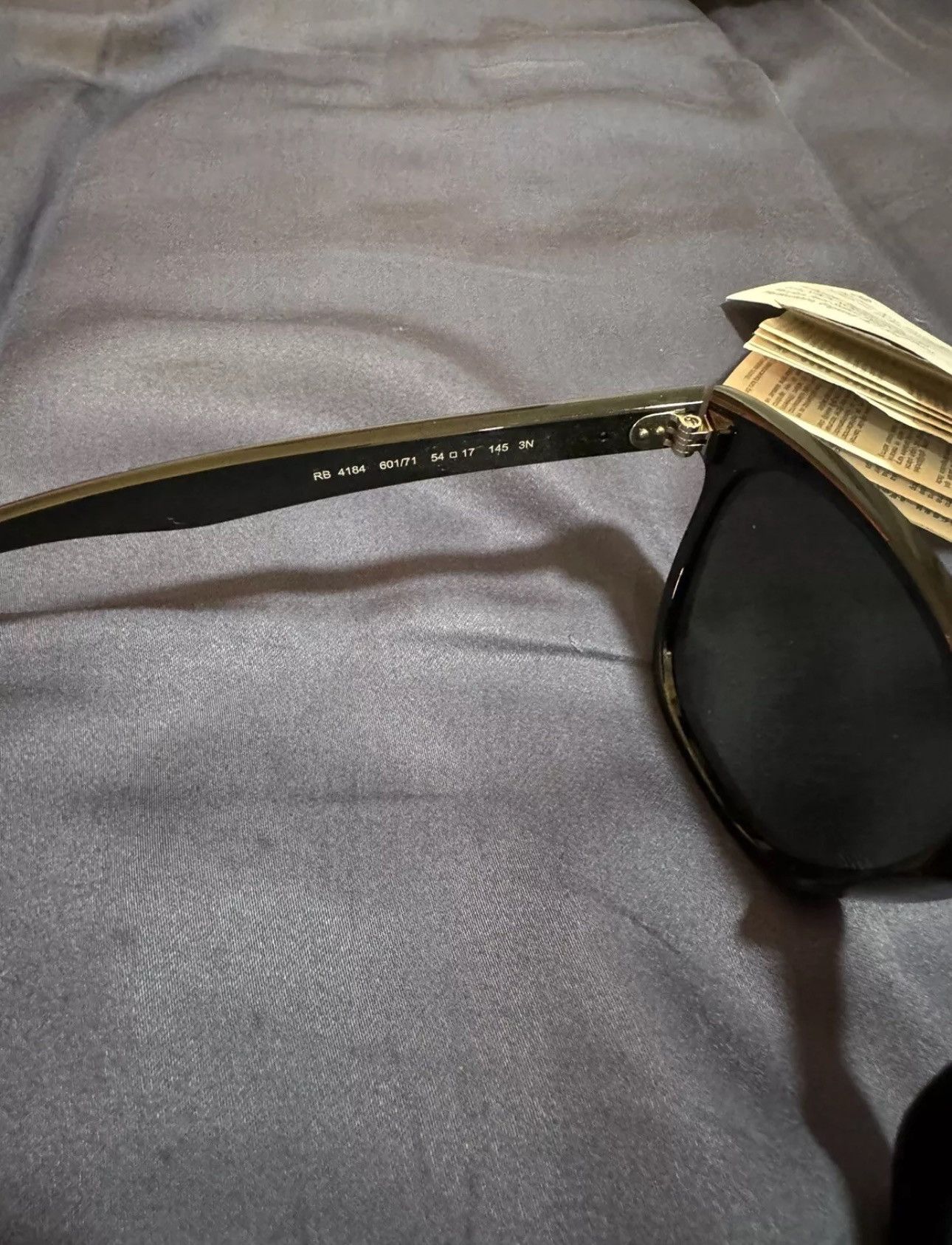 RayBan New Ray-Ban RB4184 601/71 Polished Black / gray Lens Size ONE SIZE - 3 Thumbnail