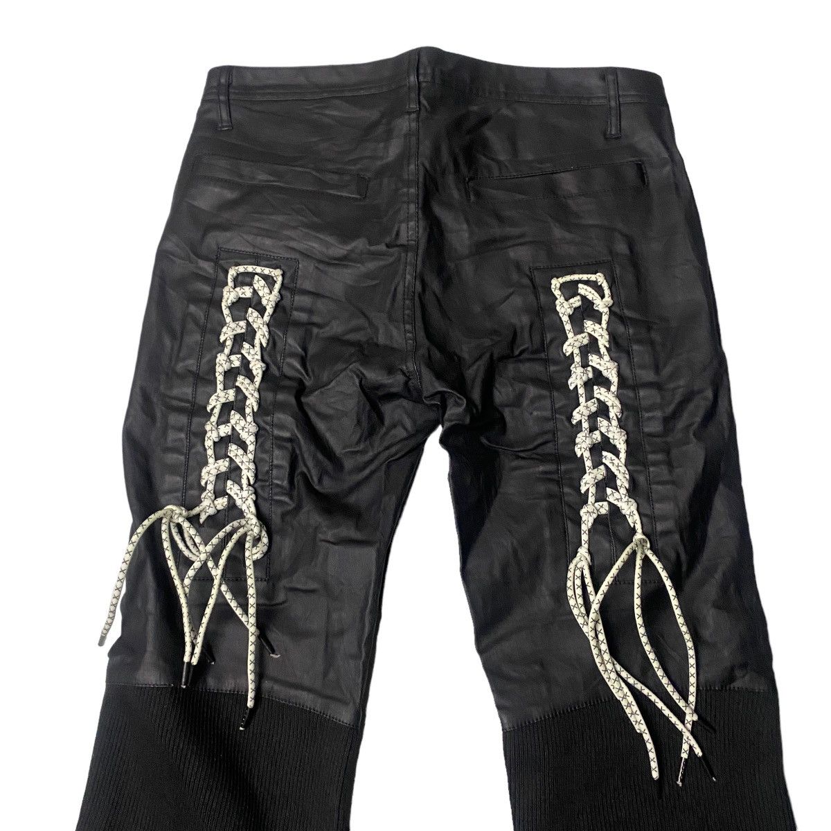 If Six Was Nine × Japanese Brand 2000's Xfrm Gallery Laced Up Leather Biker Pants Size US 30 / EU 46 - 3 Thumbnail
