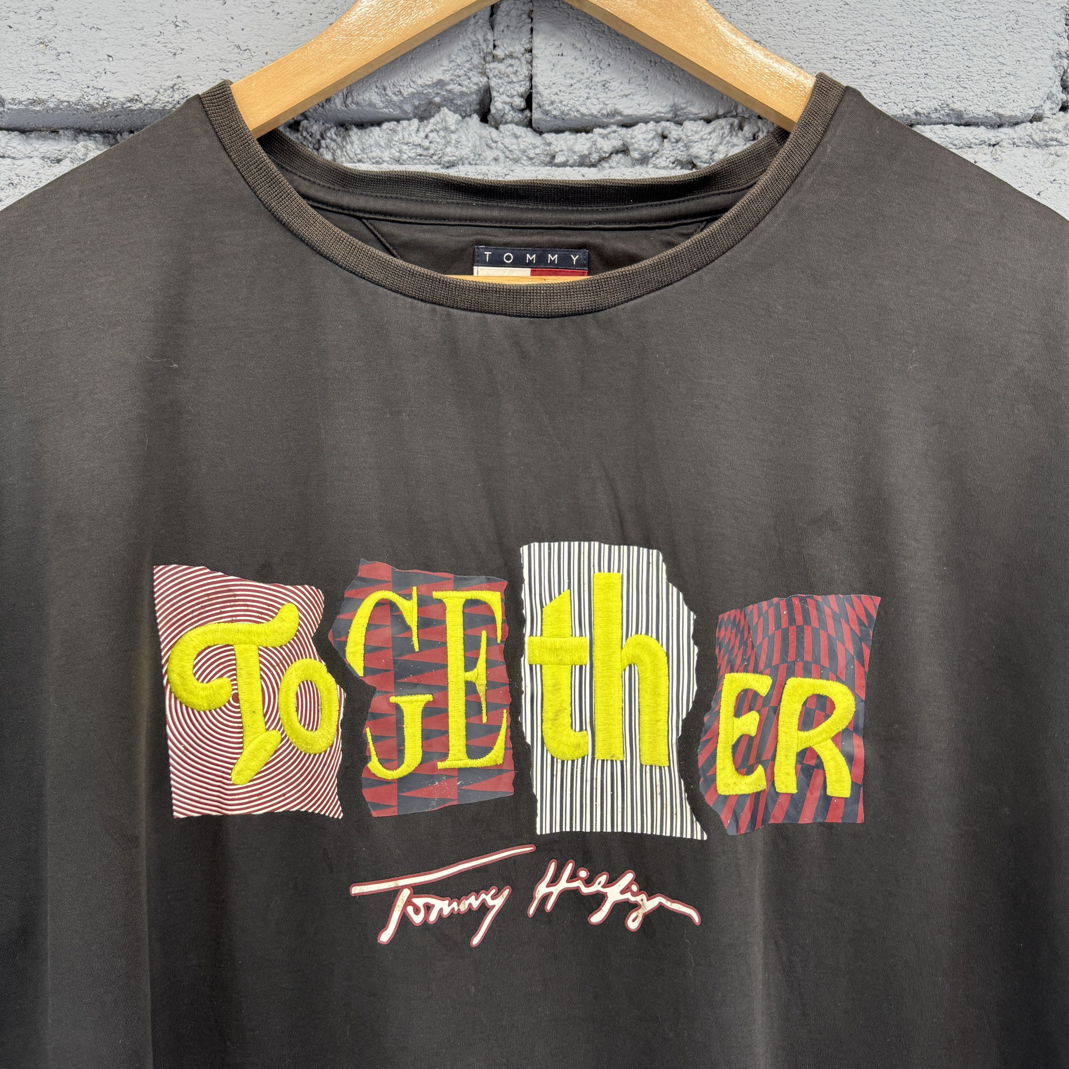 Tommy Hilfiger Rare Tommy Hilfiger "TOGETHER" Sunfaded Tshirt Size US XL / EU 56 / 4 - 3 Thumbnail