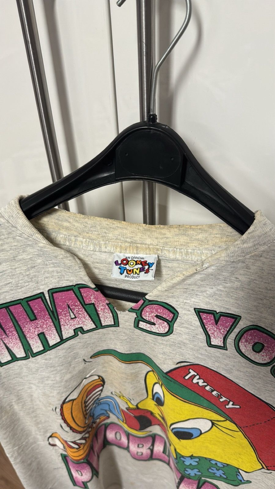 Vintage Vintage 90s Looney Tunes "What's Your Problem!" Tweety Bird Tee Size US XL / EU 56 / 4 - 3 Thumbnail