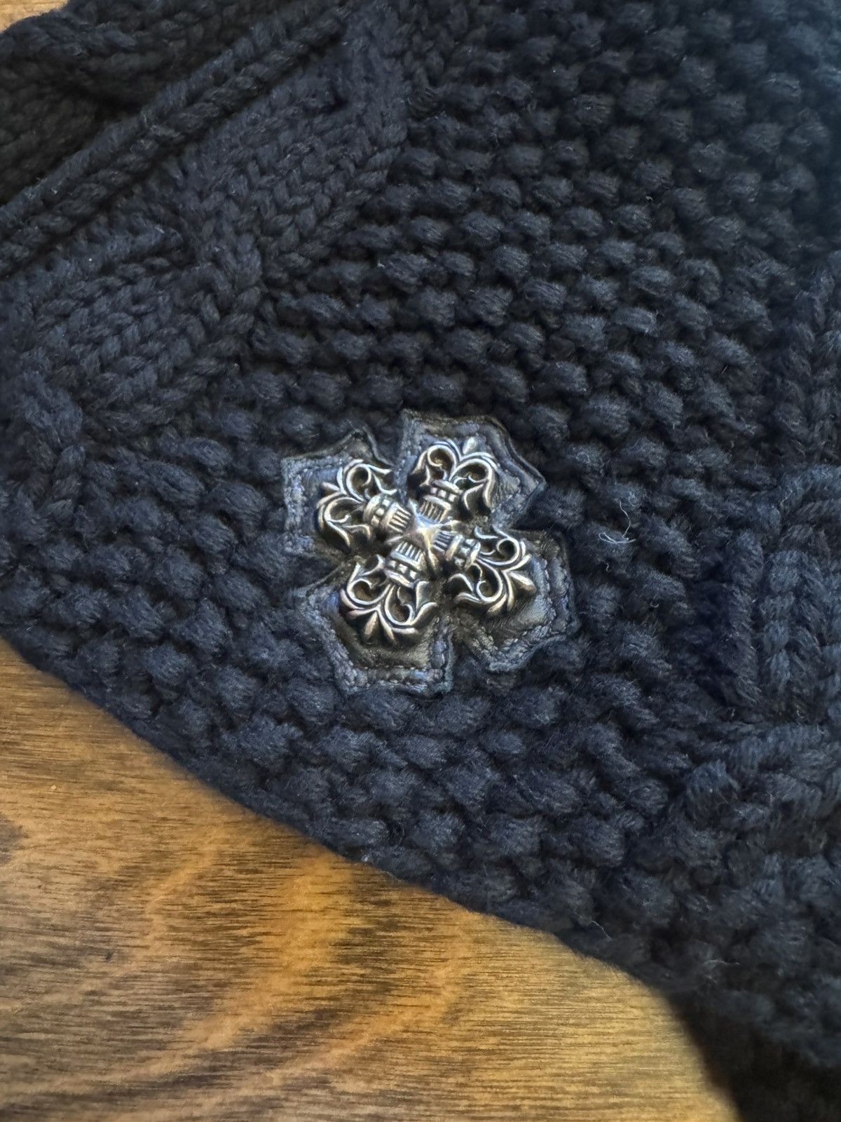 Chrome Hearts Chrome Hearts 3rd Eye Filigree Plus Pom Wool Knit Beanie Size ONE SIZE - 2 Thumbnail