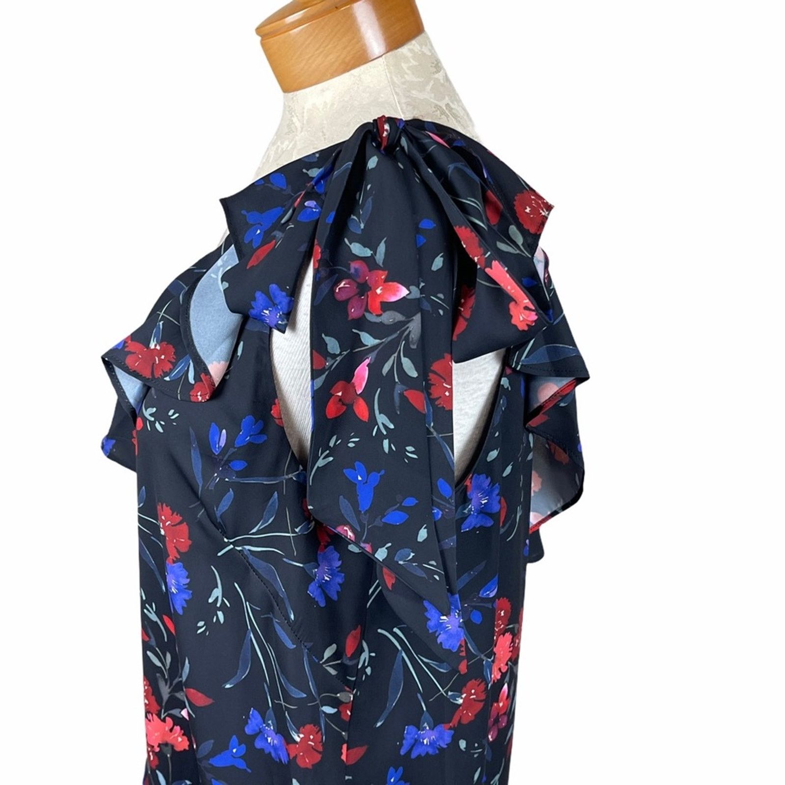 Parker Parker One Shoulder Ruffled Floral Dress Black M Size M / US 6-8 / IT 42-44 - 6 Thumbnail