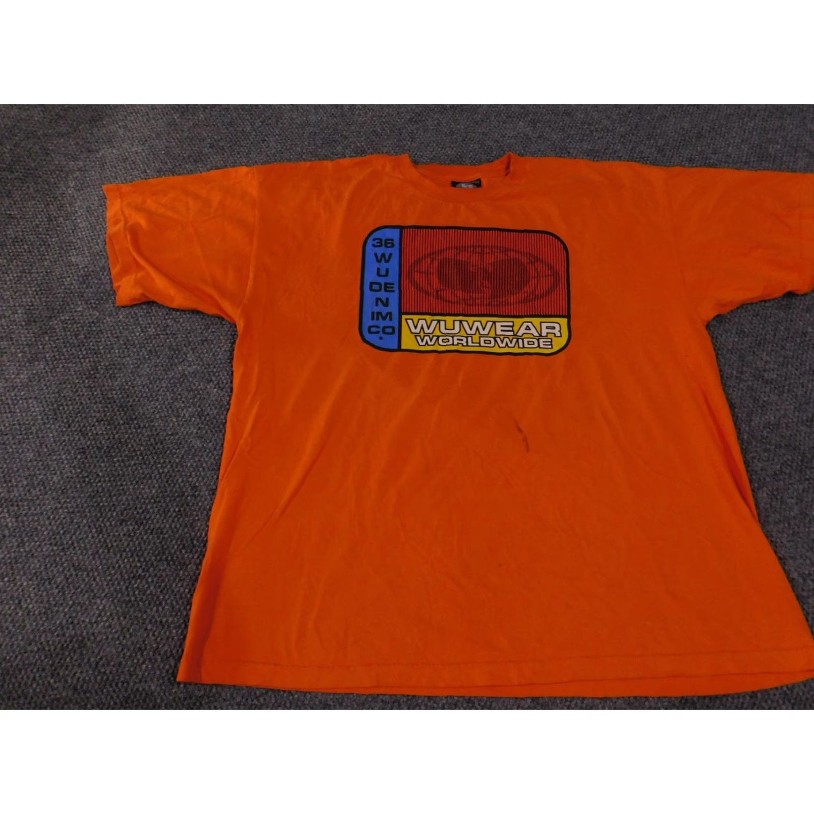Vintage VINTAGE Wu Wear Shirt Mens XL Orange Graphic Tee Hip Hop 90s Wu Denimes Co WU DENIM CO. (Note: cannot add new info) Size US XL / EU 56 / 4 - 3 Thumbnail